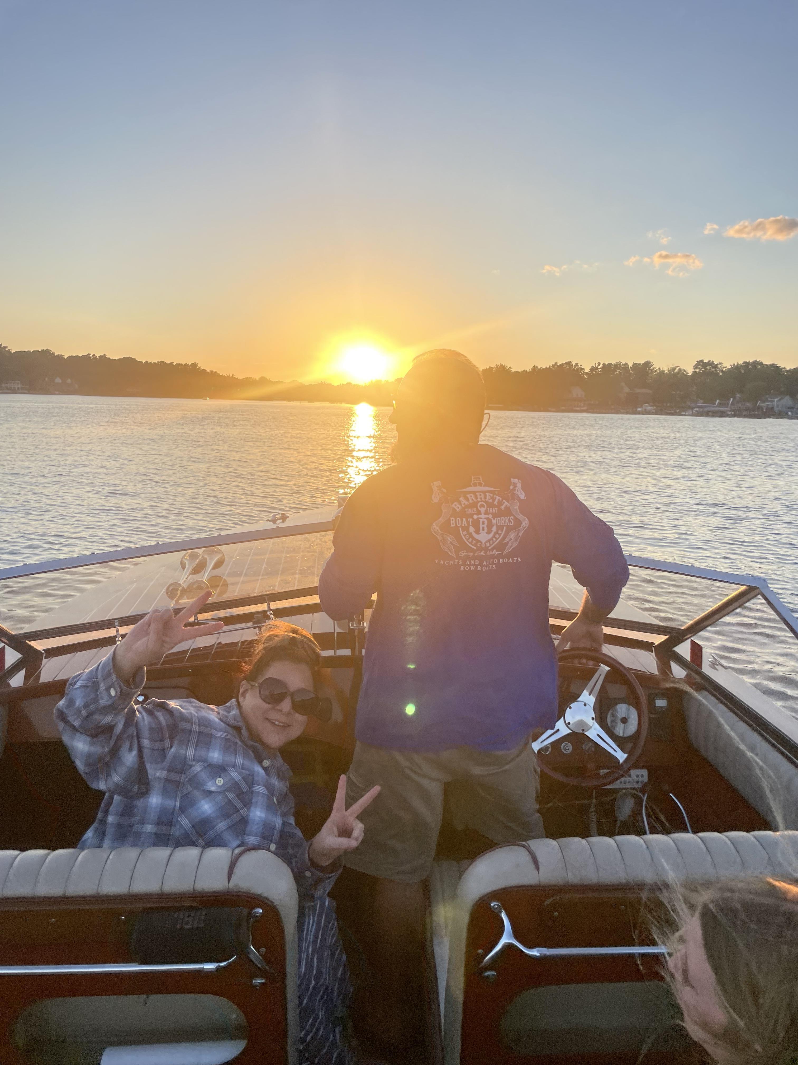 A man and woman on a boat
