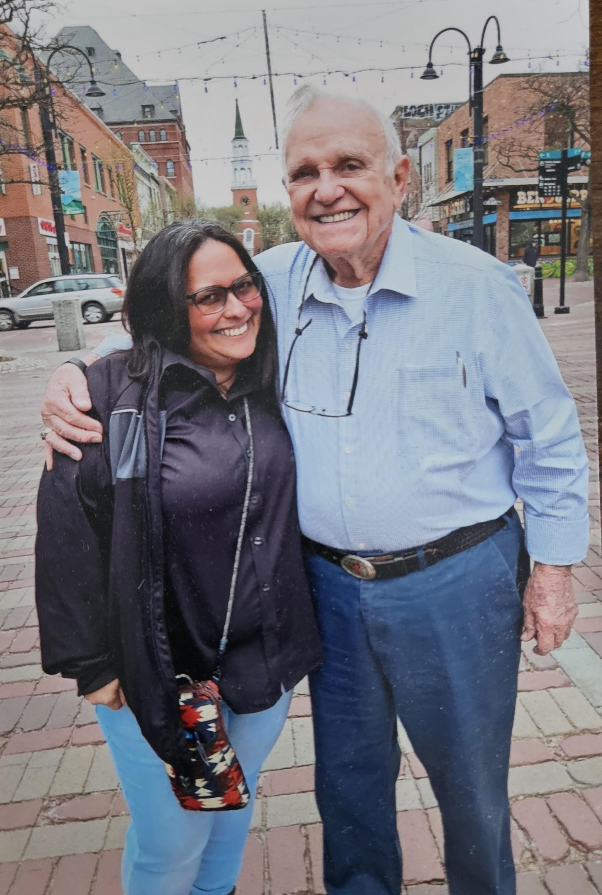 A man and woman standing together