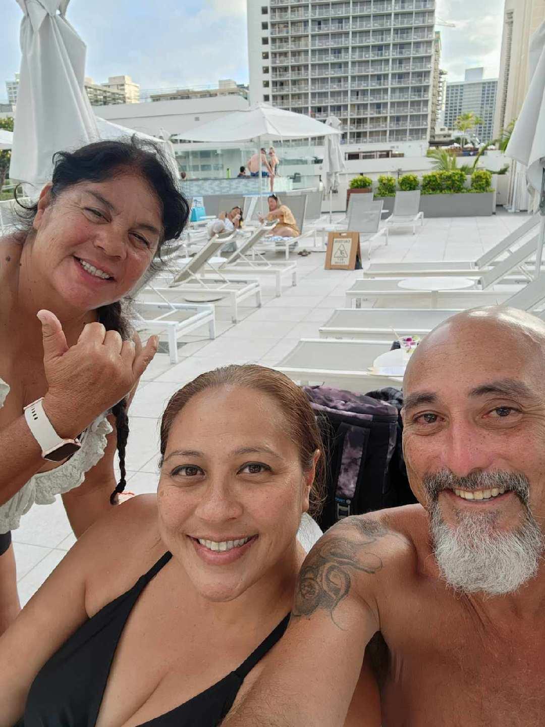 A group of people taking a selfie