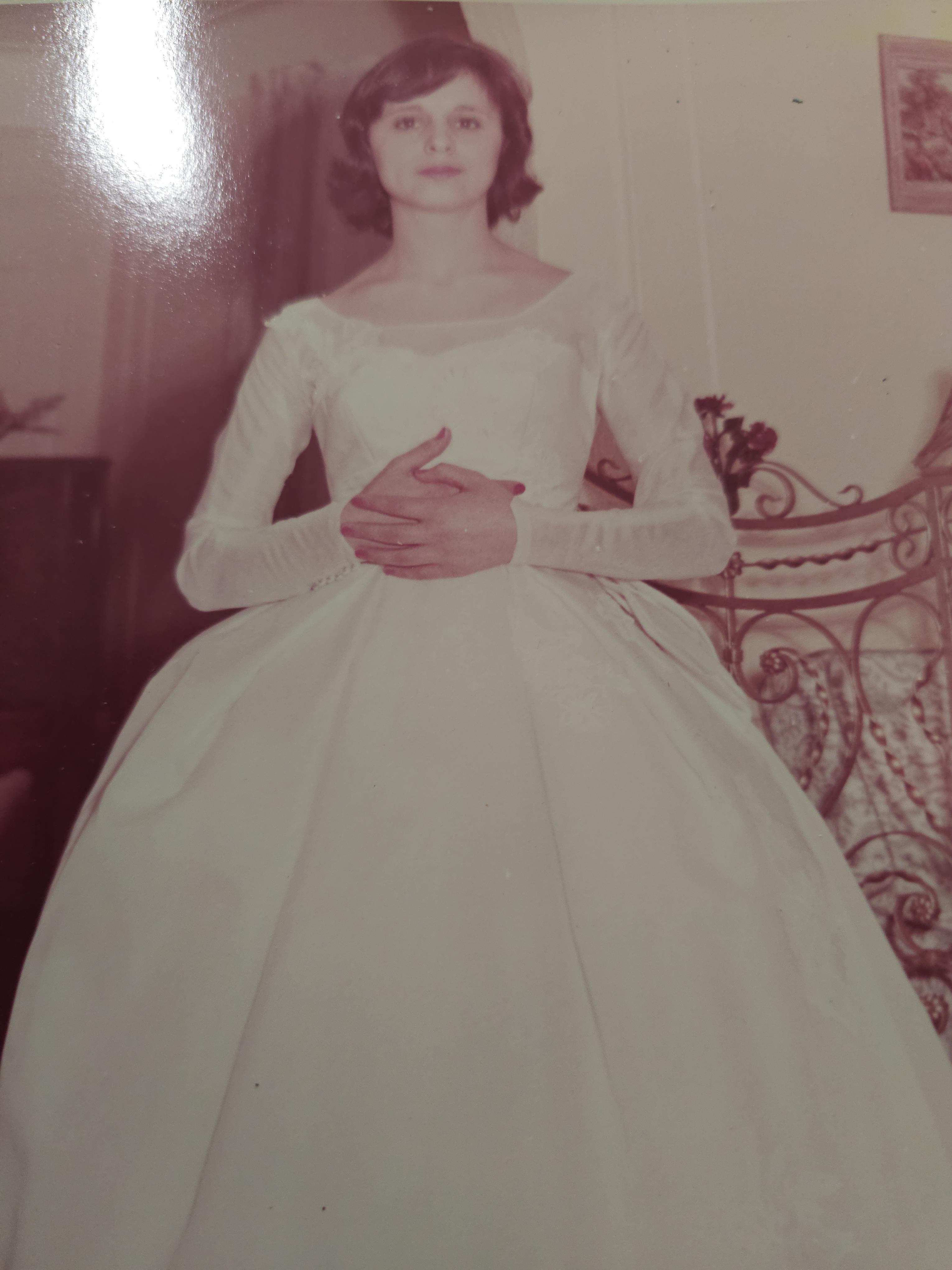 A woman in a white dress
