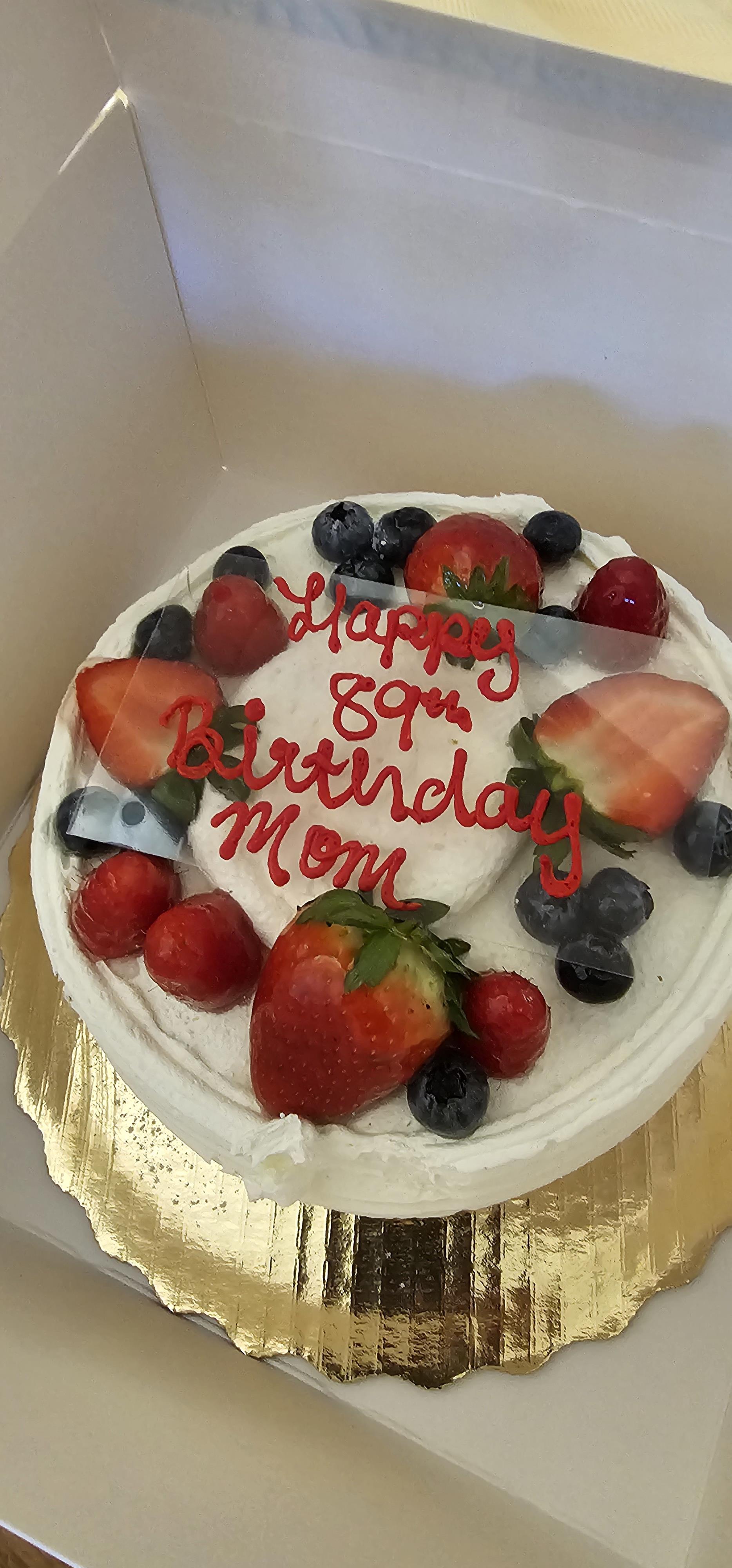 A cake with fruit on top