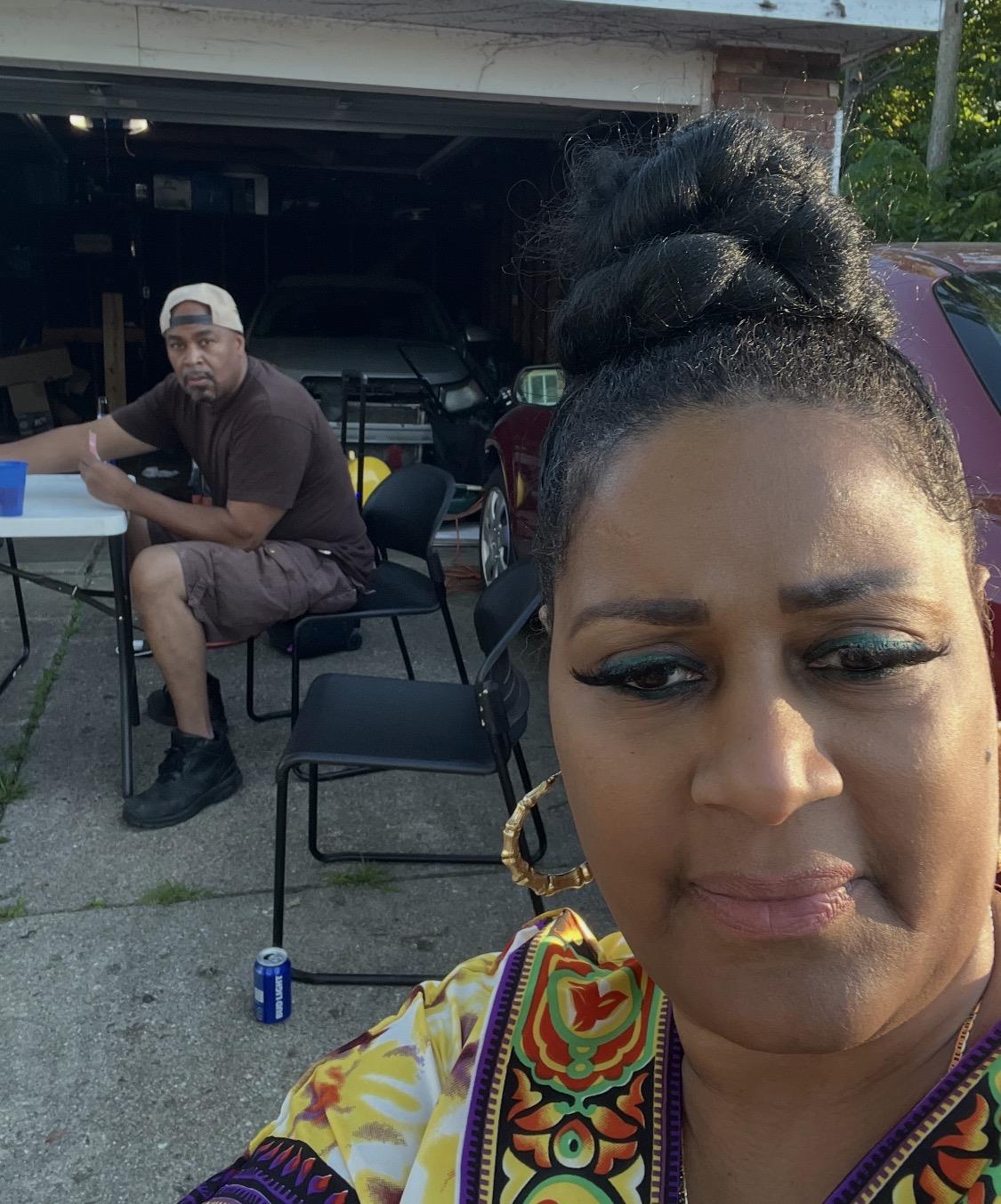 A woman taking a selfie