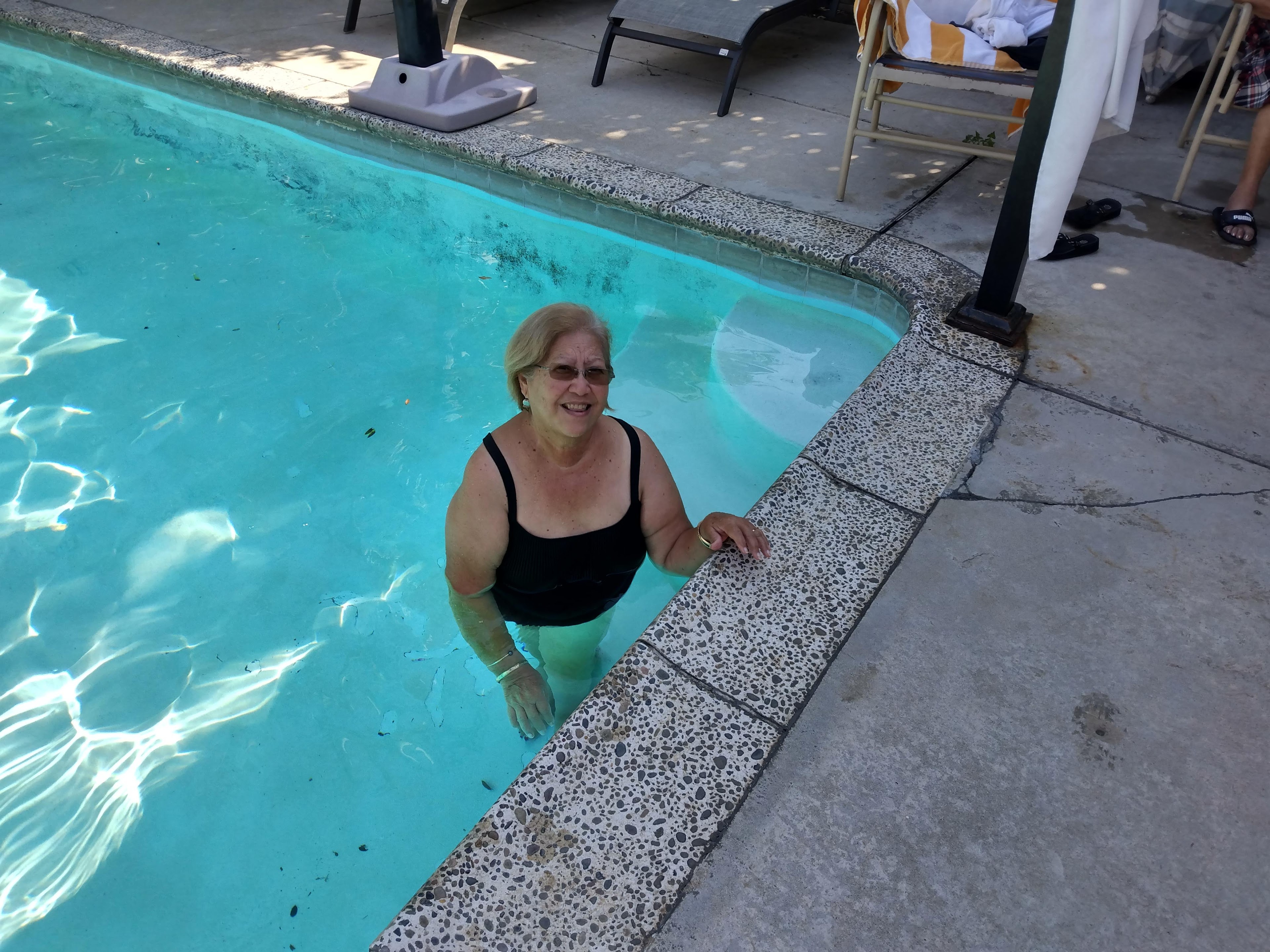 A woman in a swimming pool