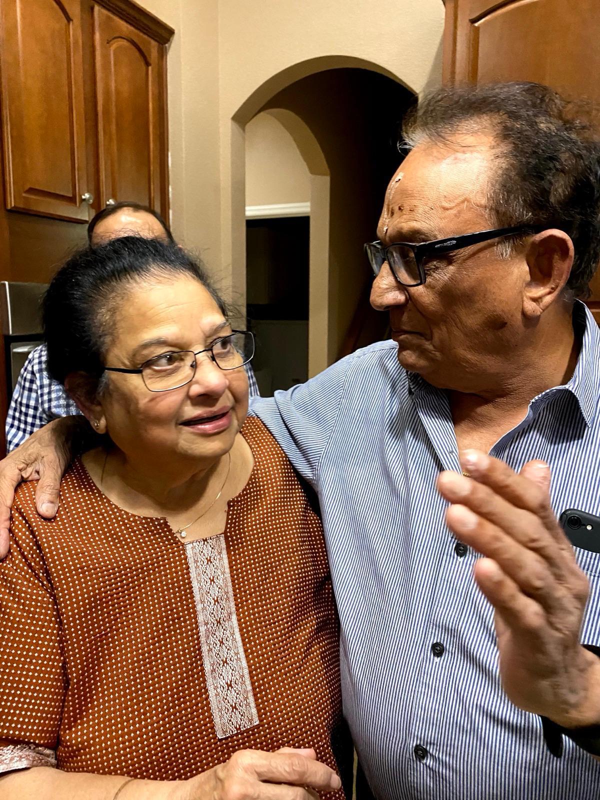 A man and woman standing together