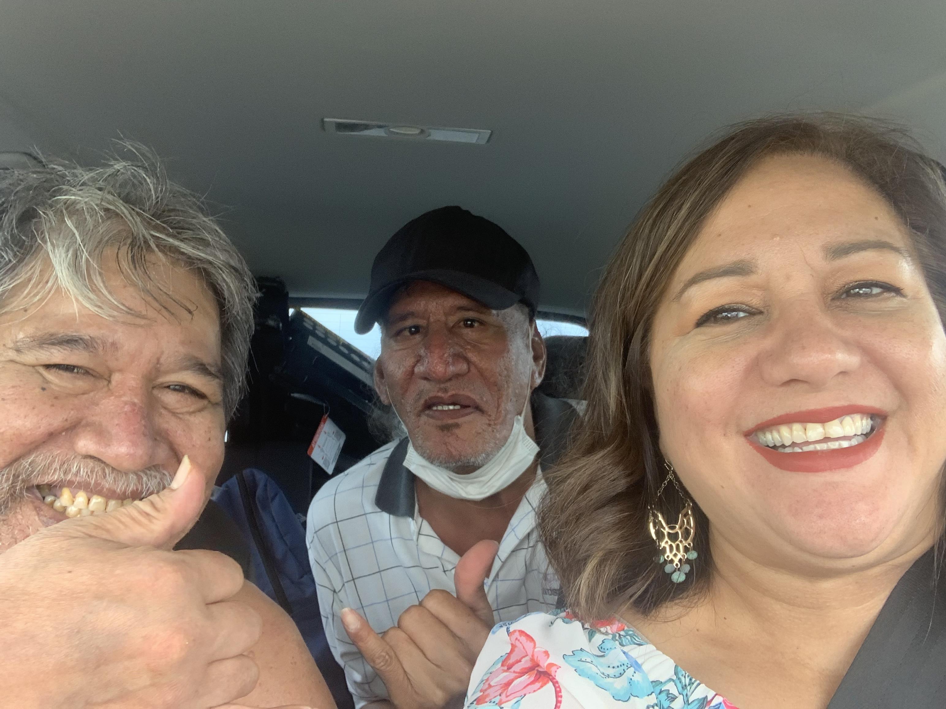 A group of people in a car