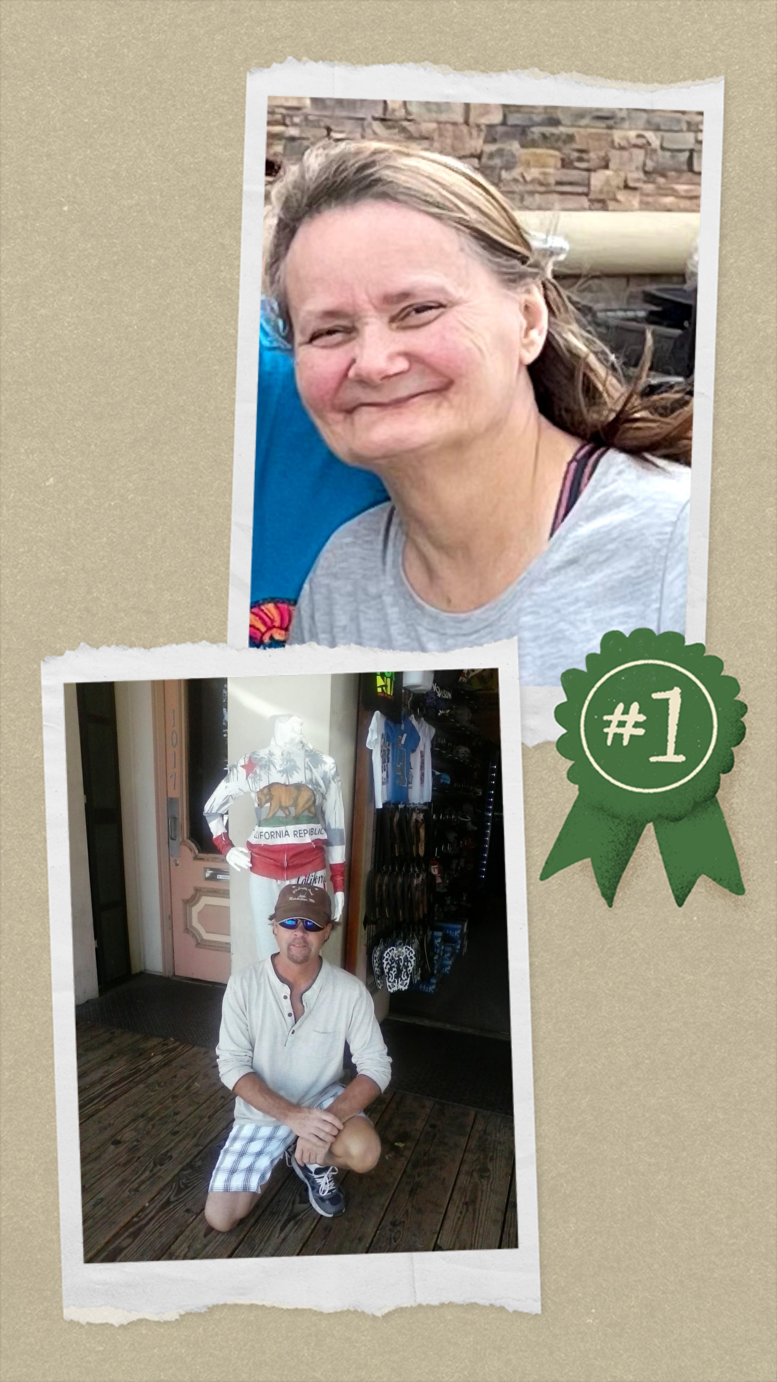 A collage of a man and a woman