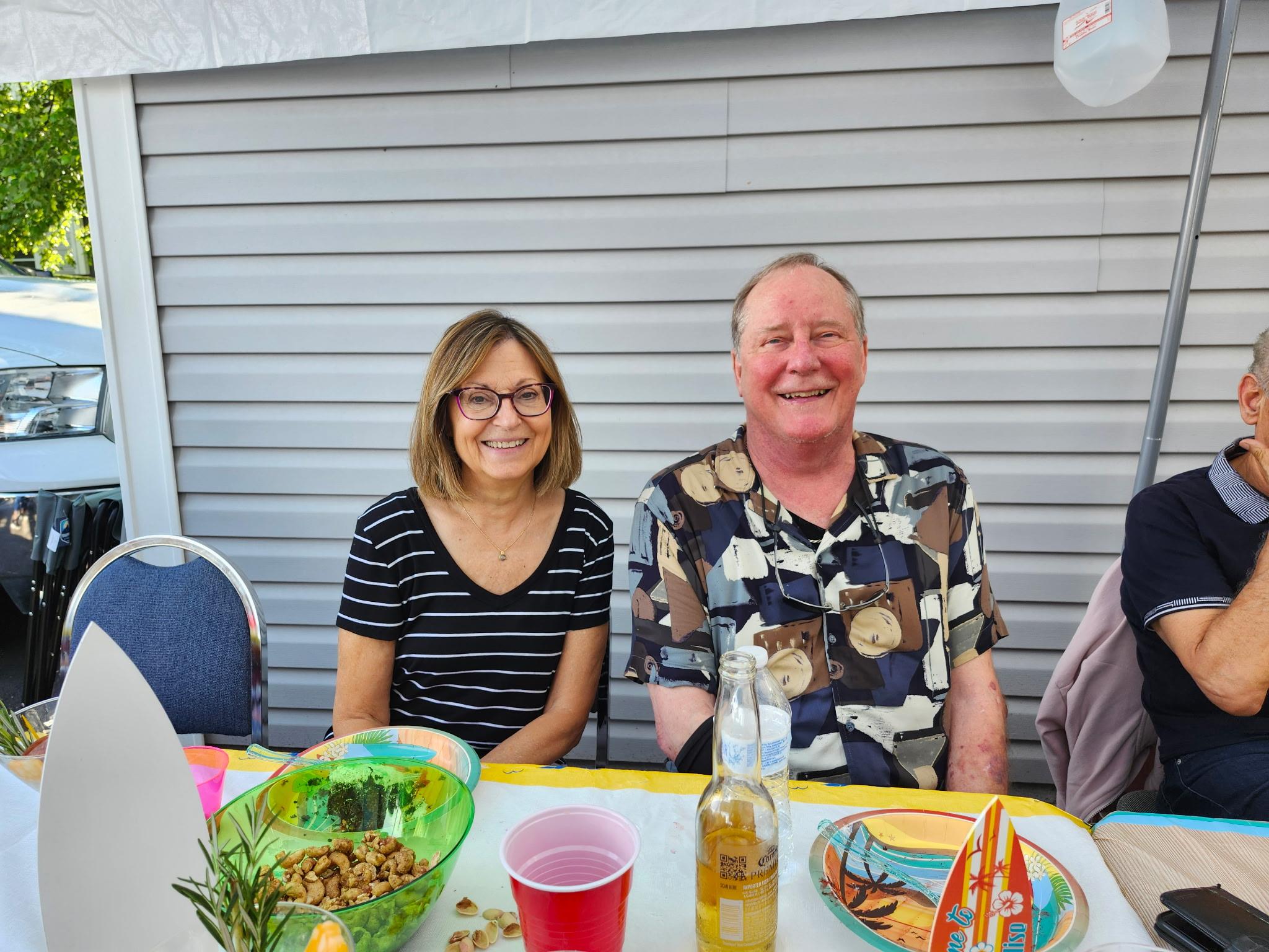 A group of people sitting at a table