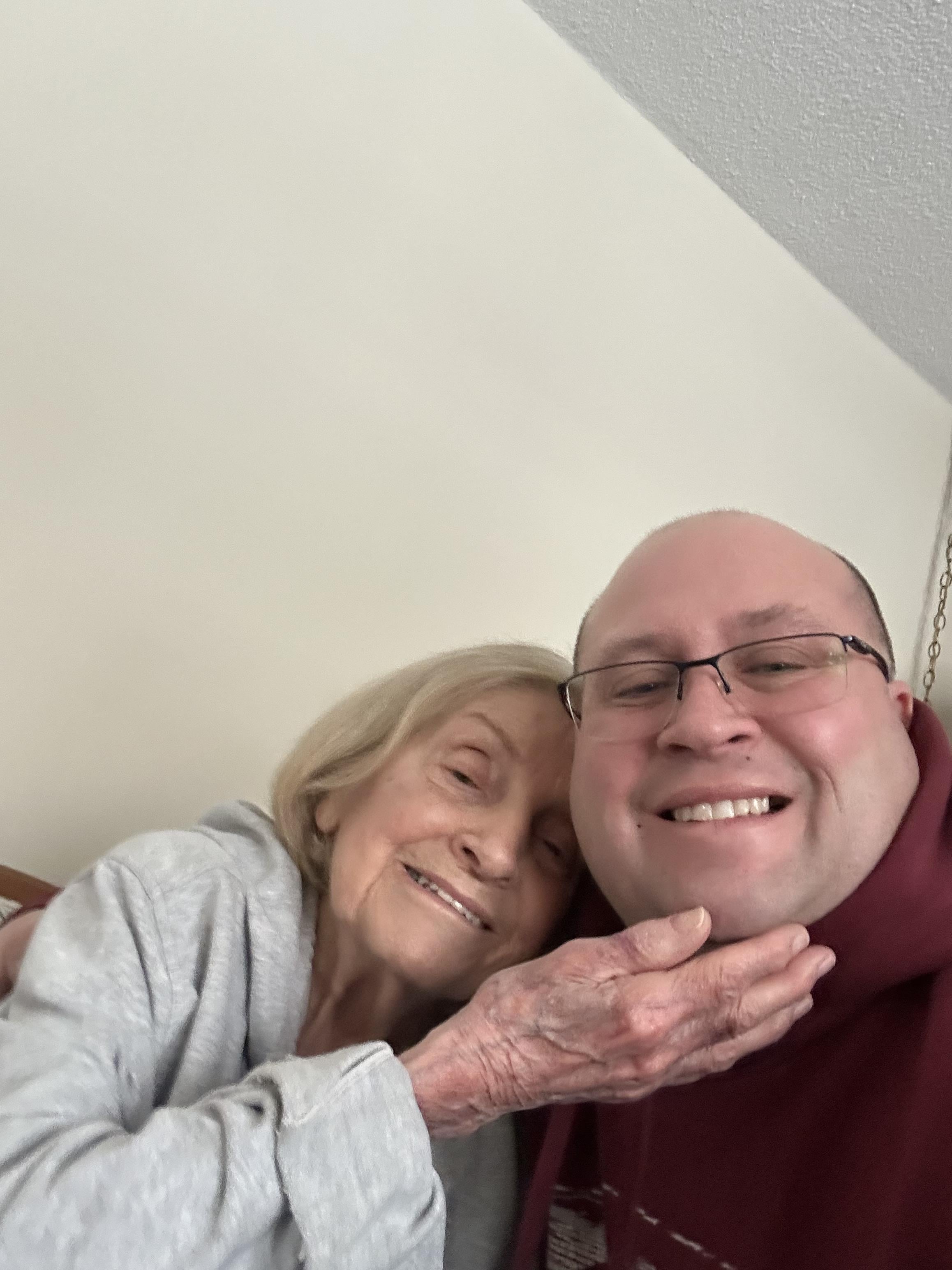 A man and woman taking a selfie