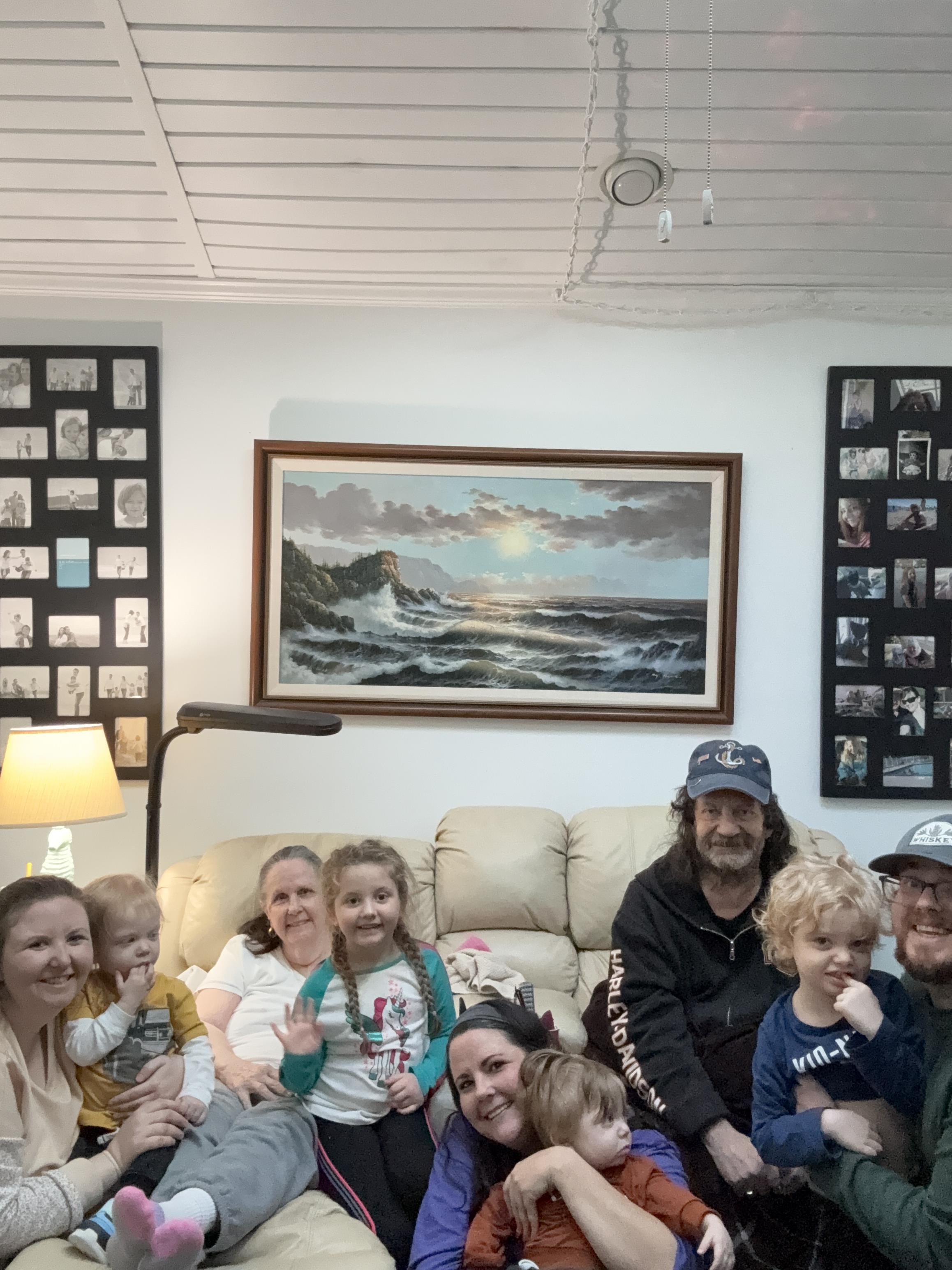 A group of people sitting on a couch