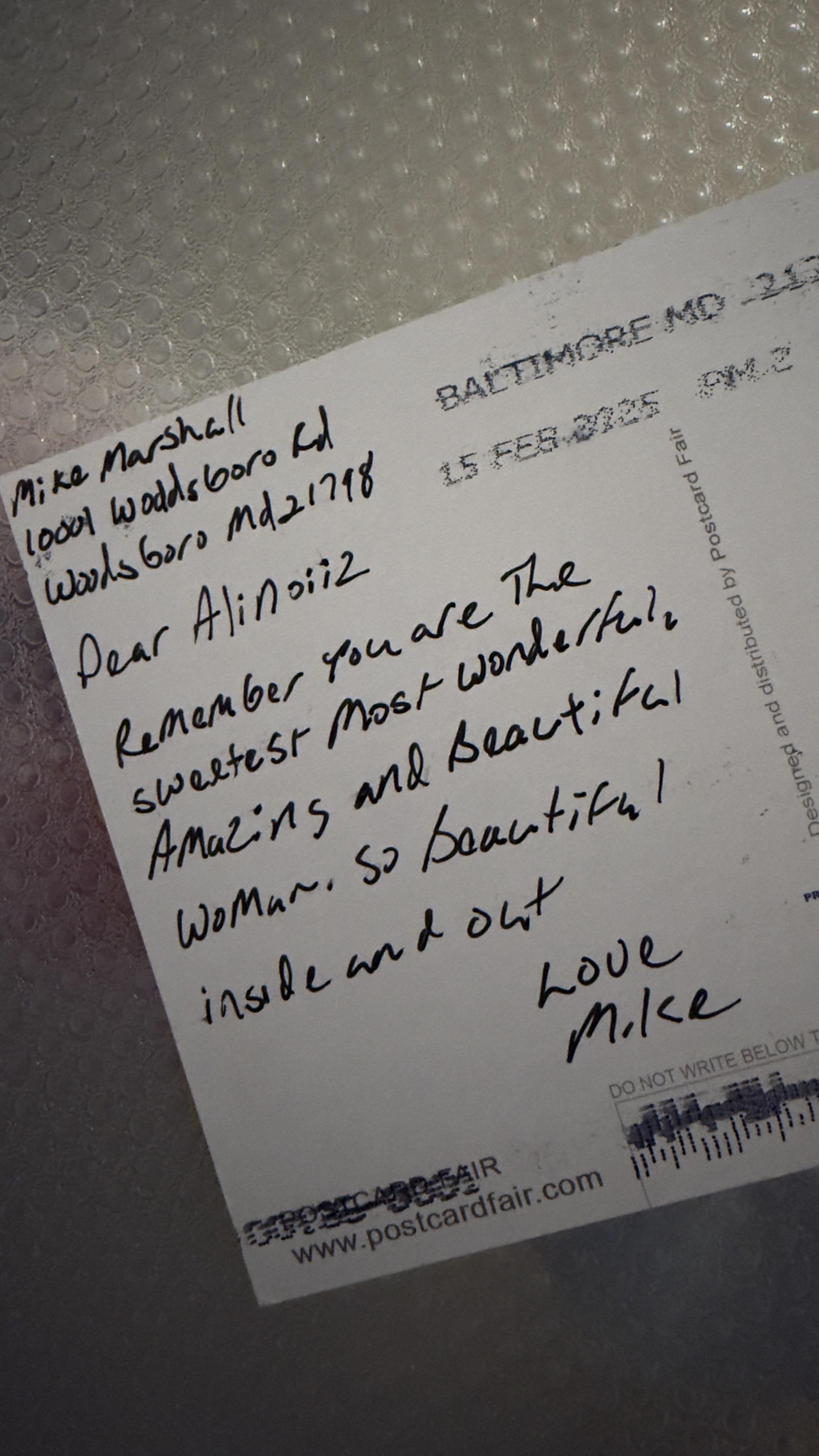 A close-up of a letter