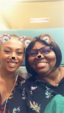 Two women taking a selfie