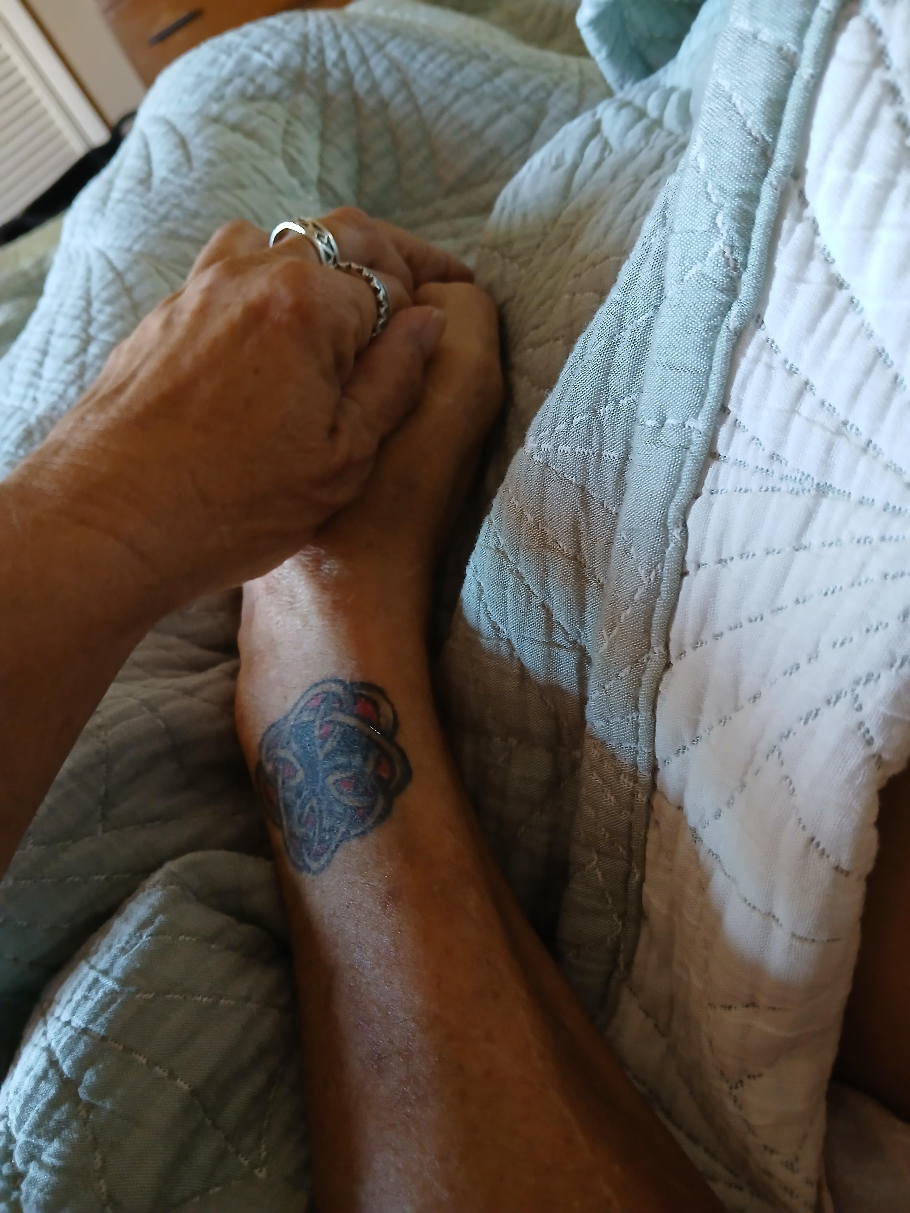 A person holding their hands