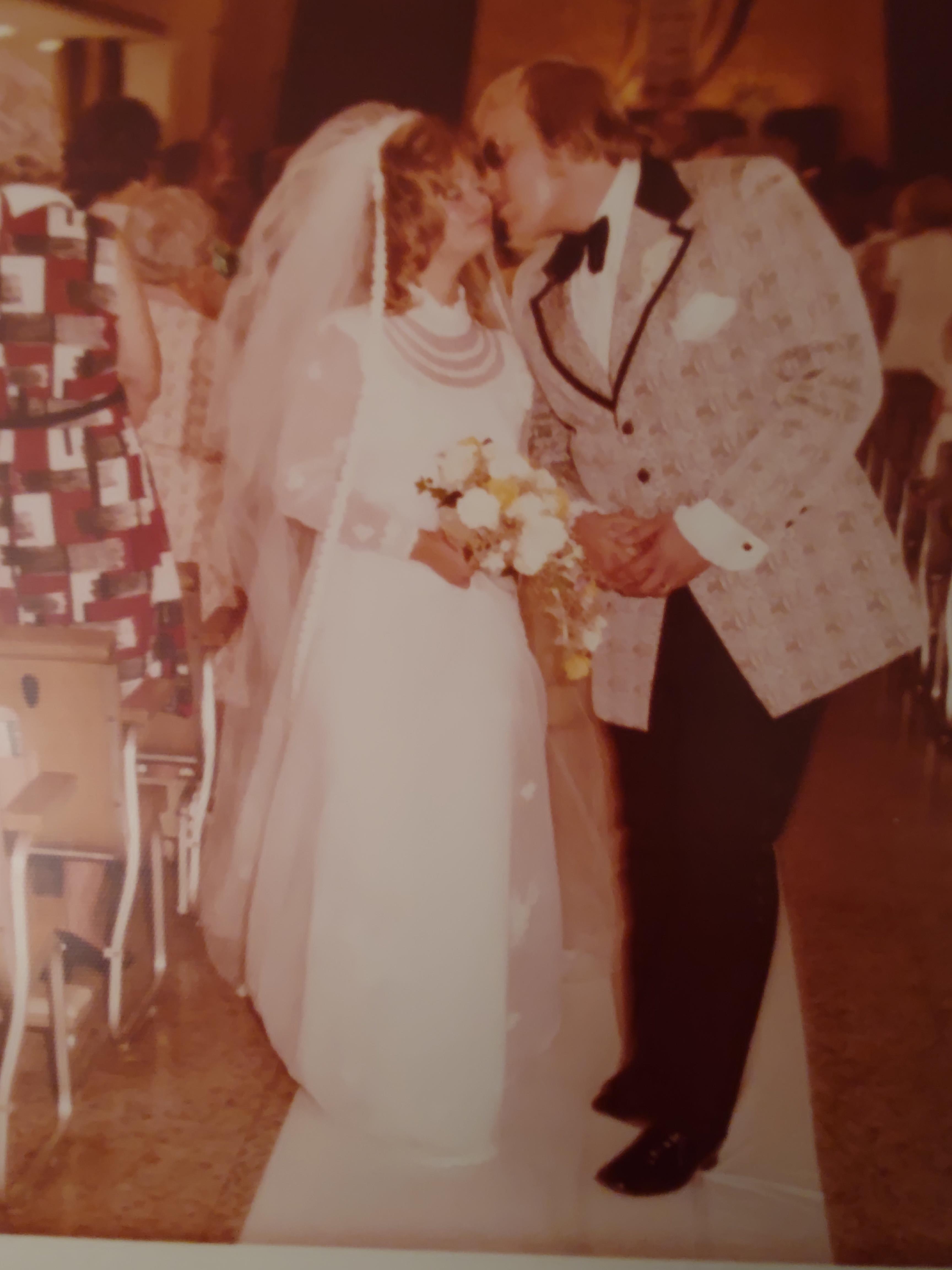 A man and woman kissing