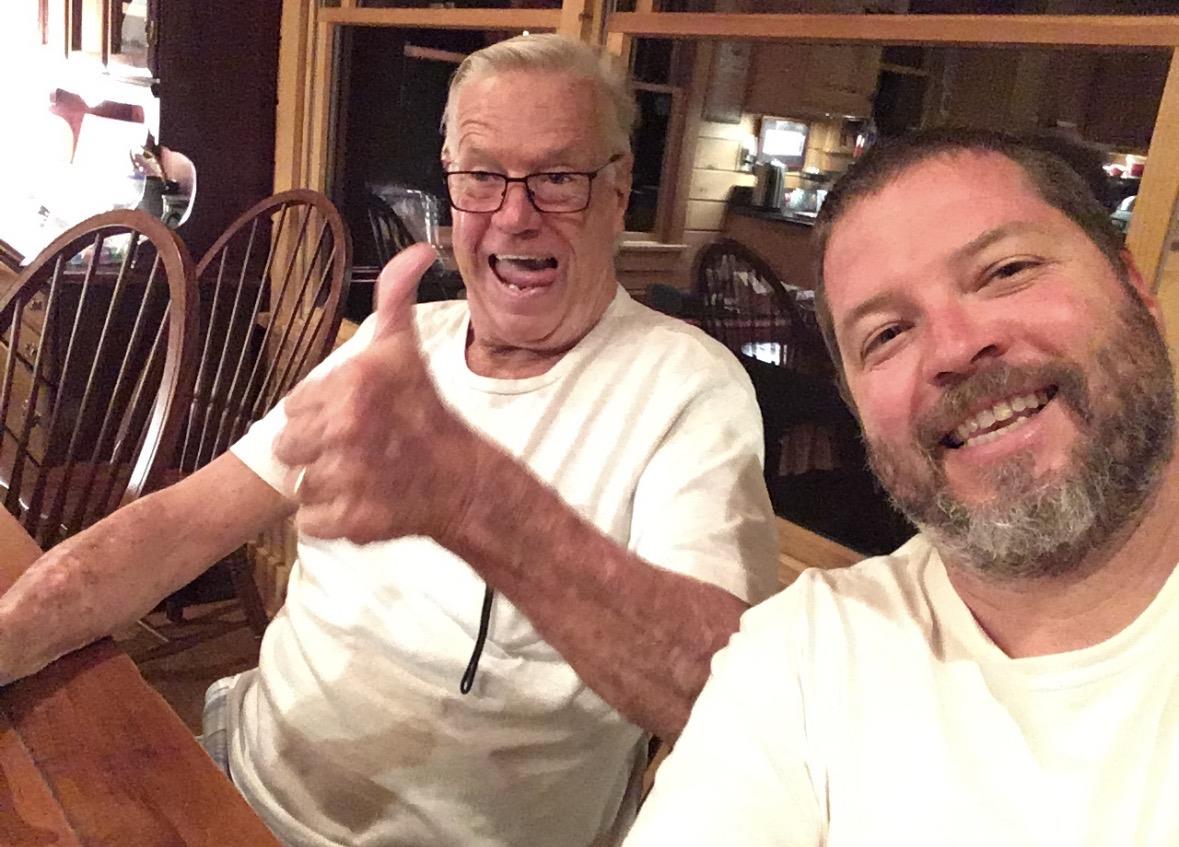 Two men sitting at a table