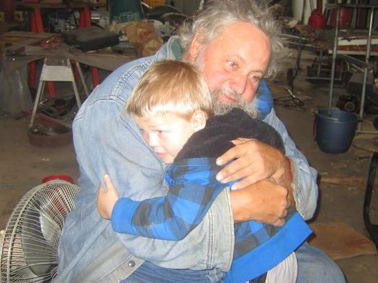 A man holding a child