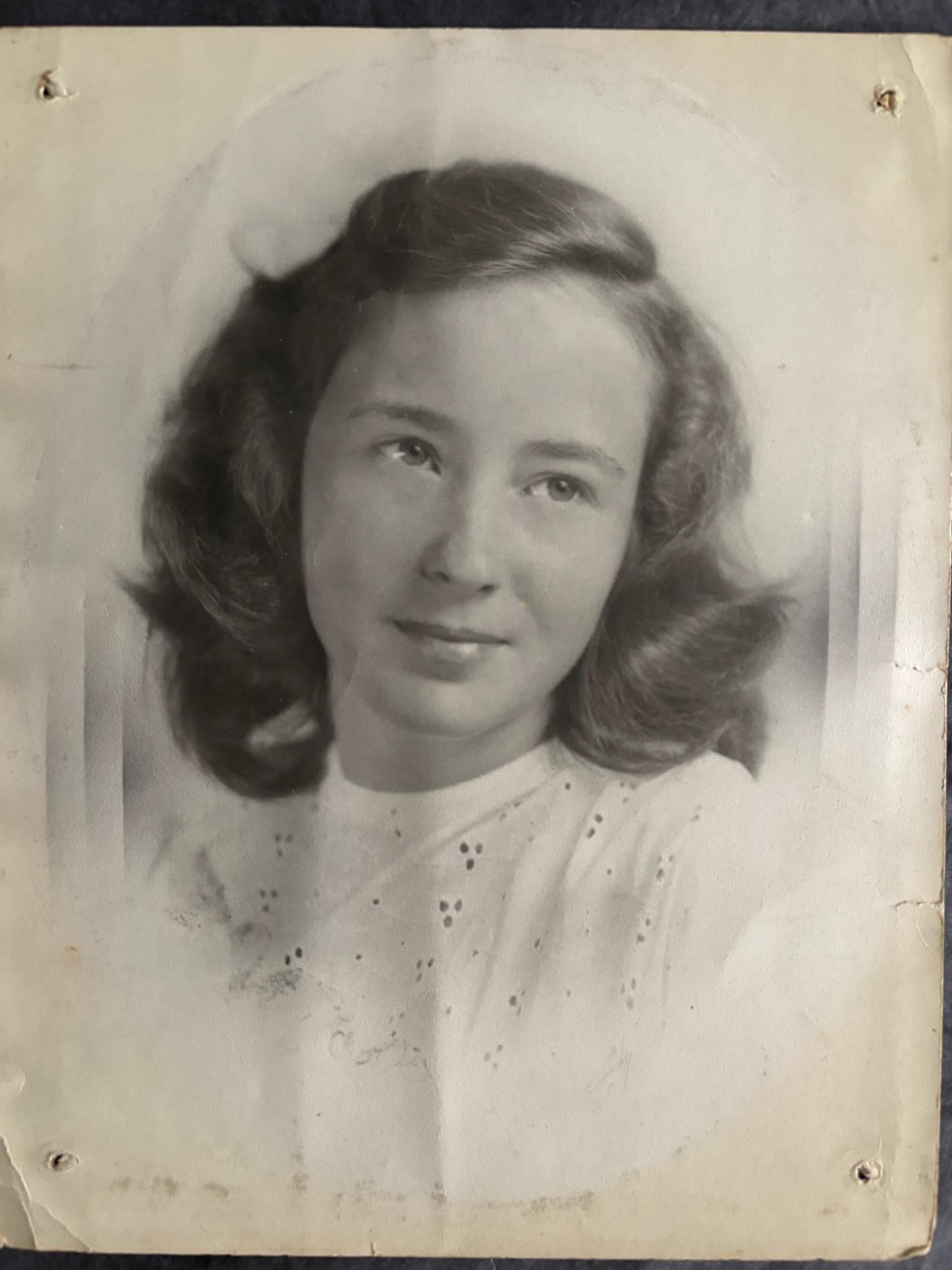 A close-up of a woman