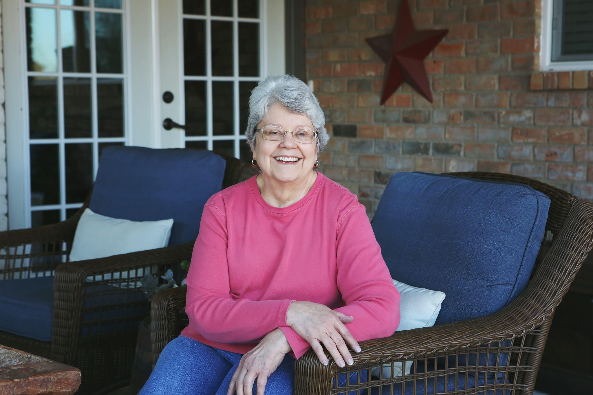 A woman sitting on a chair