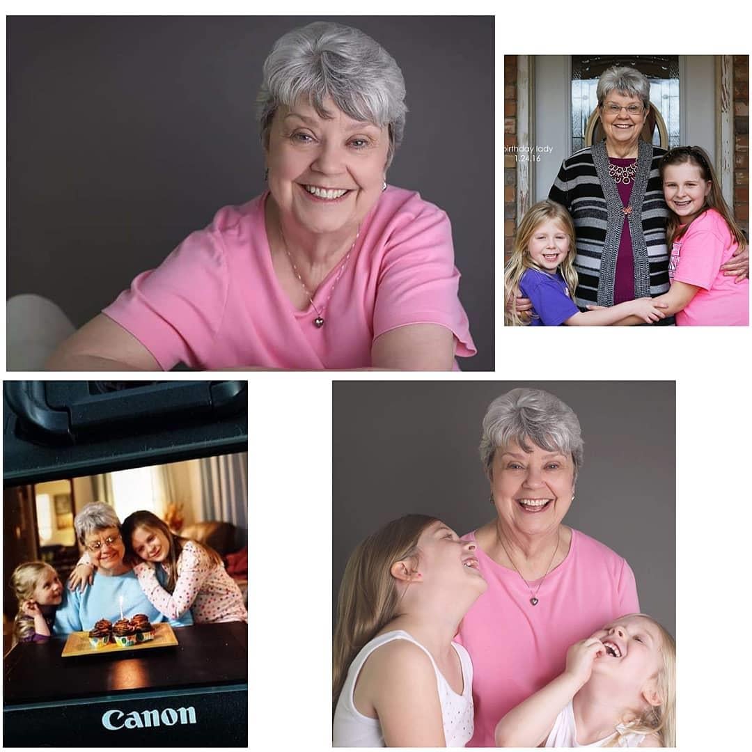 A collage of a woman and a girl