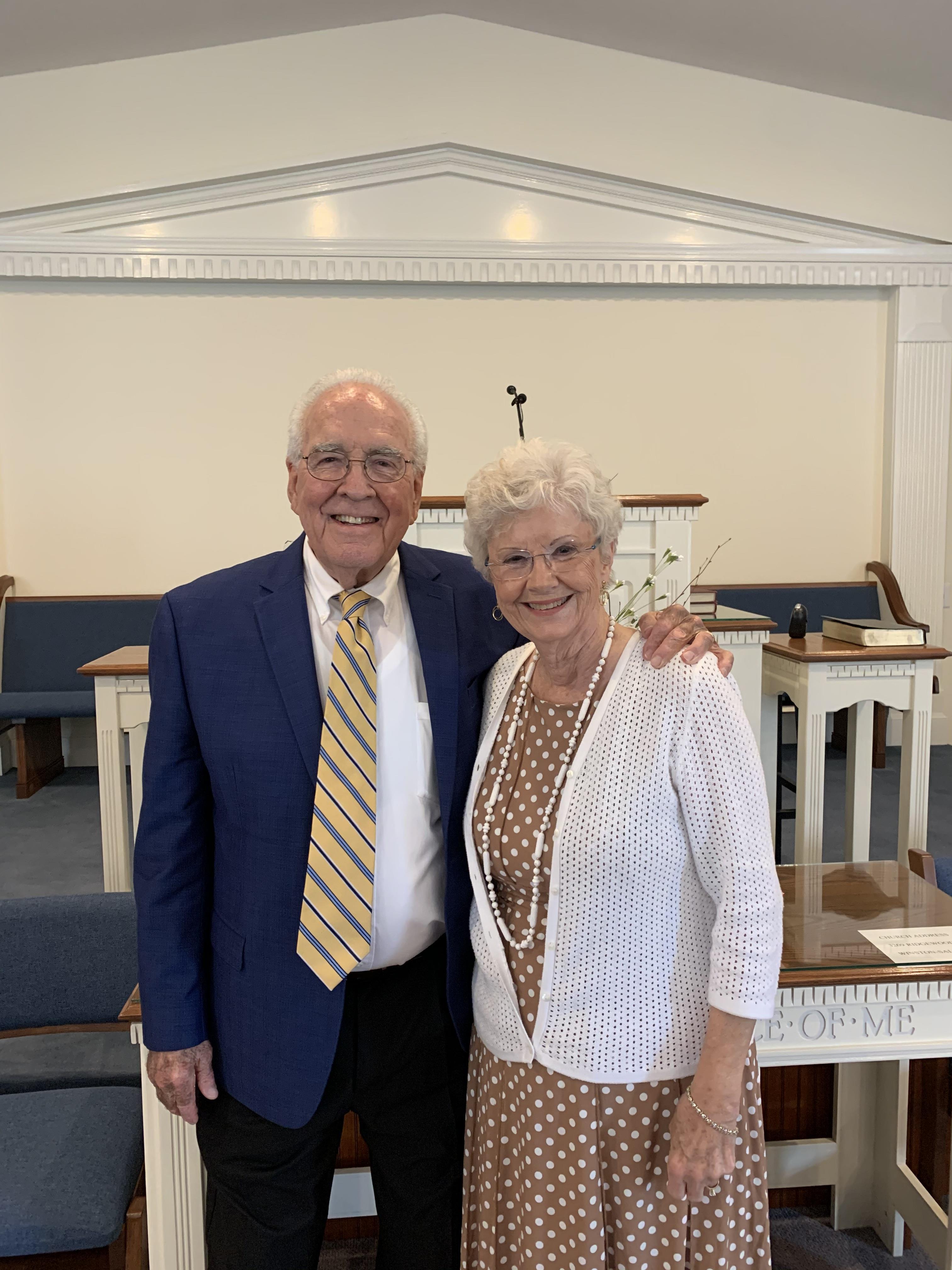 A man and woman standing together