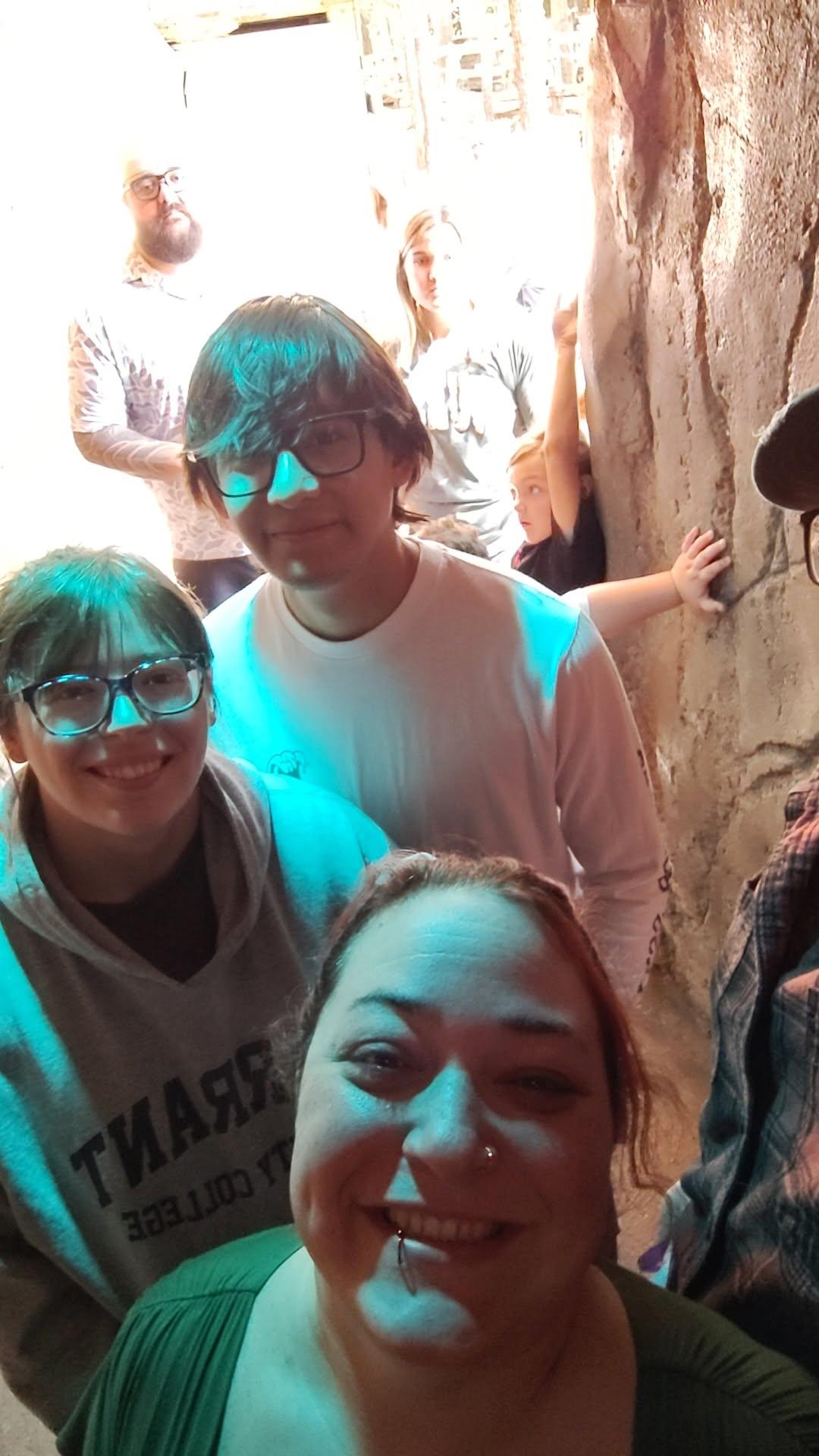 A group of people taking a selfie