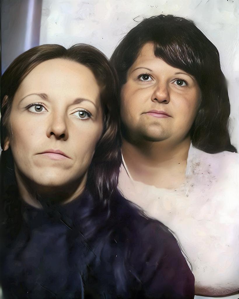 A couple of women posing for a picture