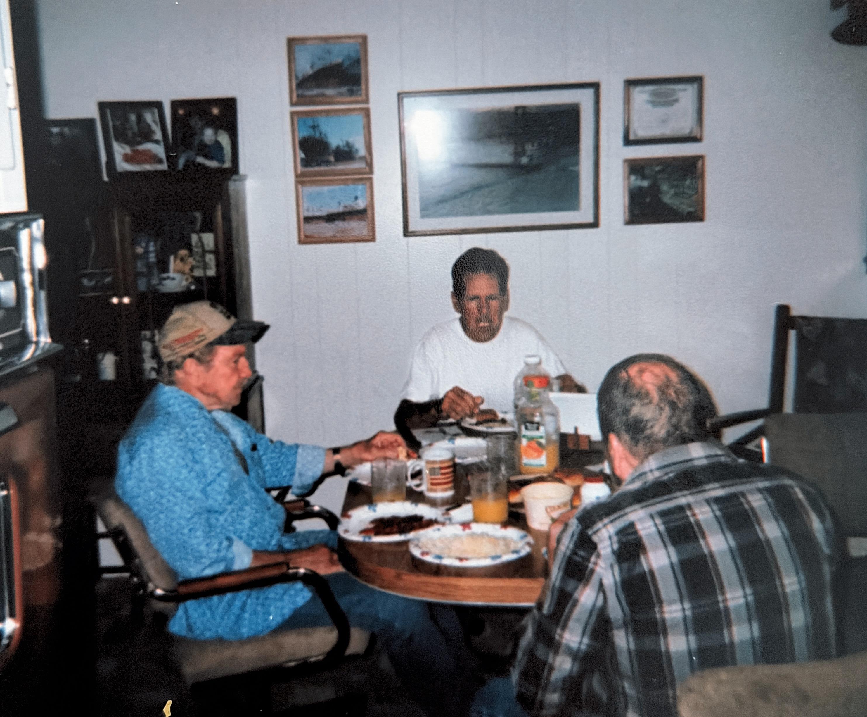 A group of people sitting around a table