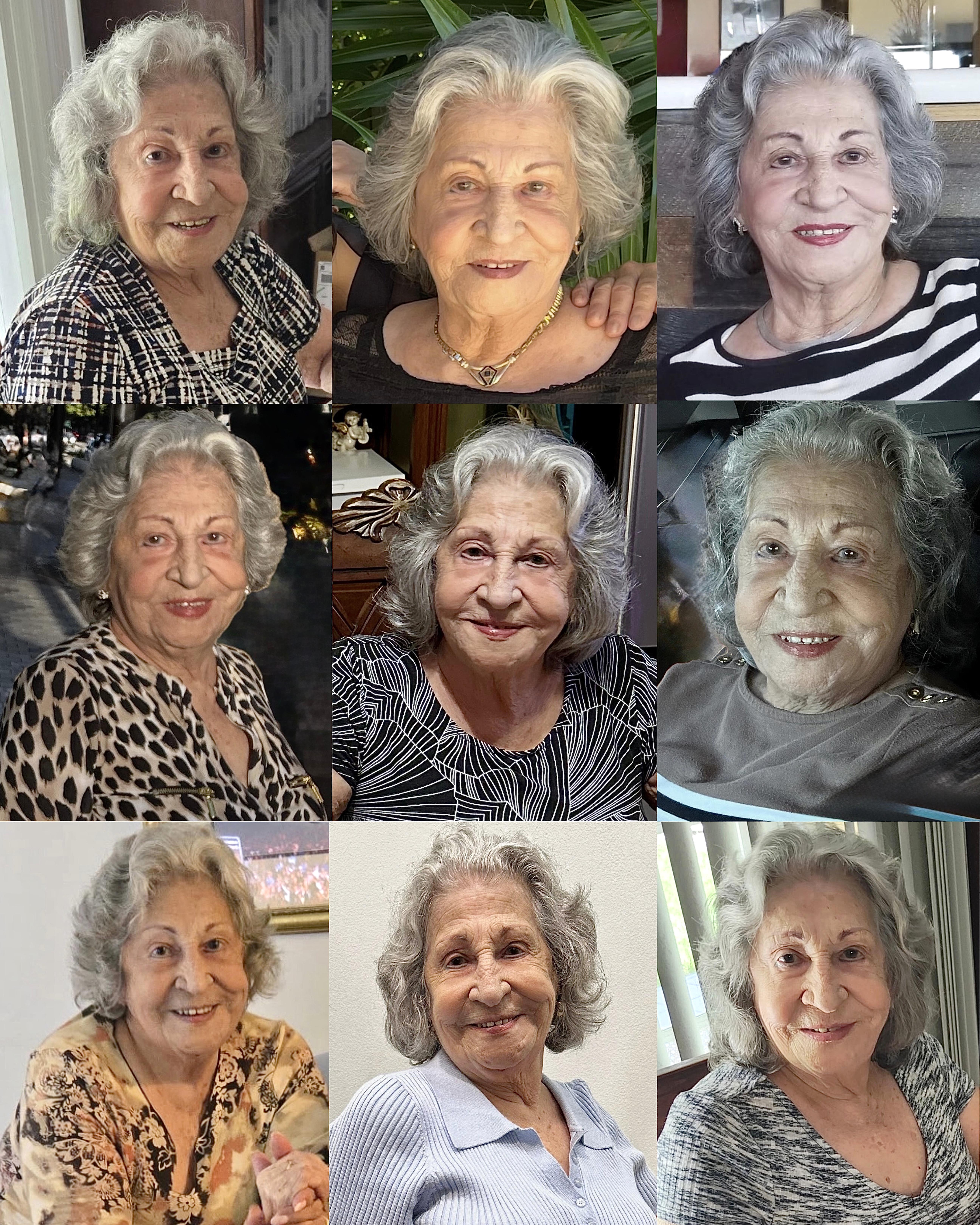 A collage of a woman