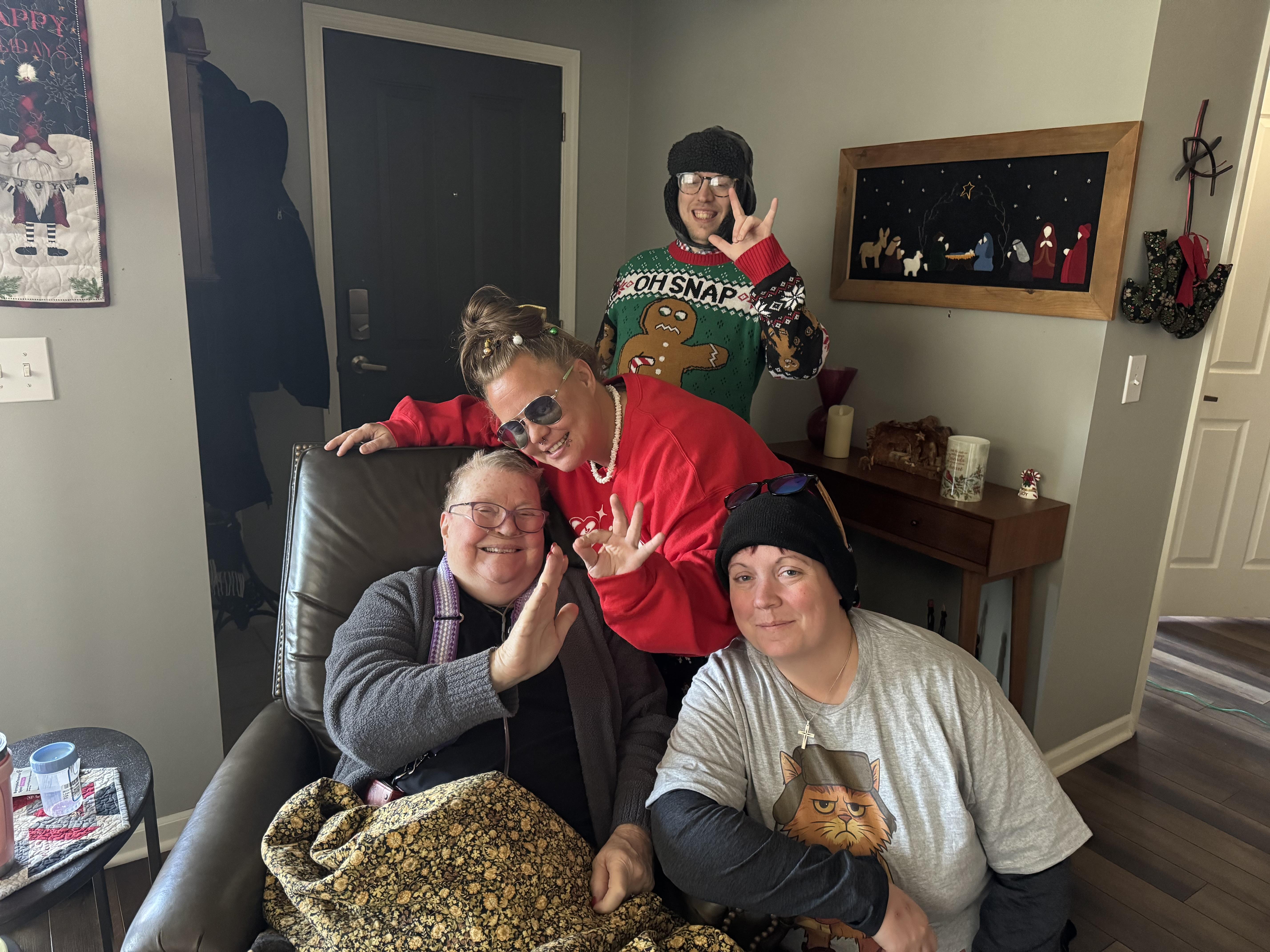 A group of people posing for a photo