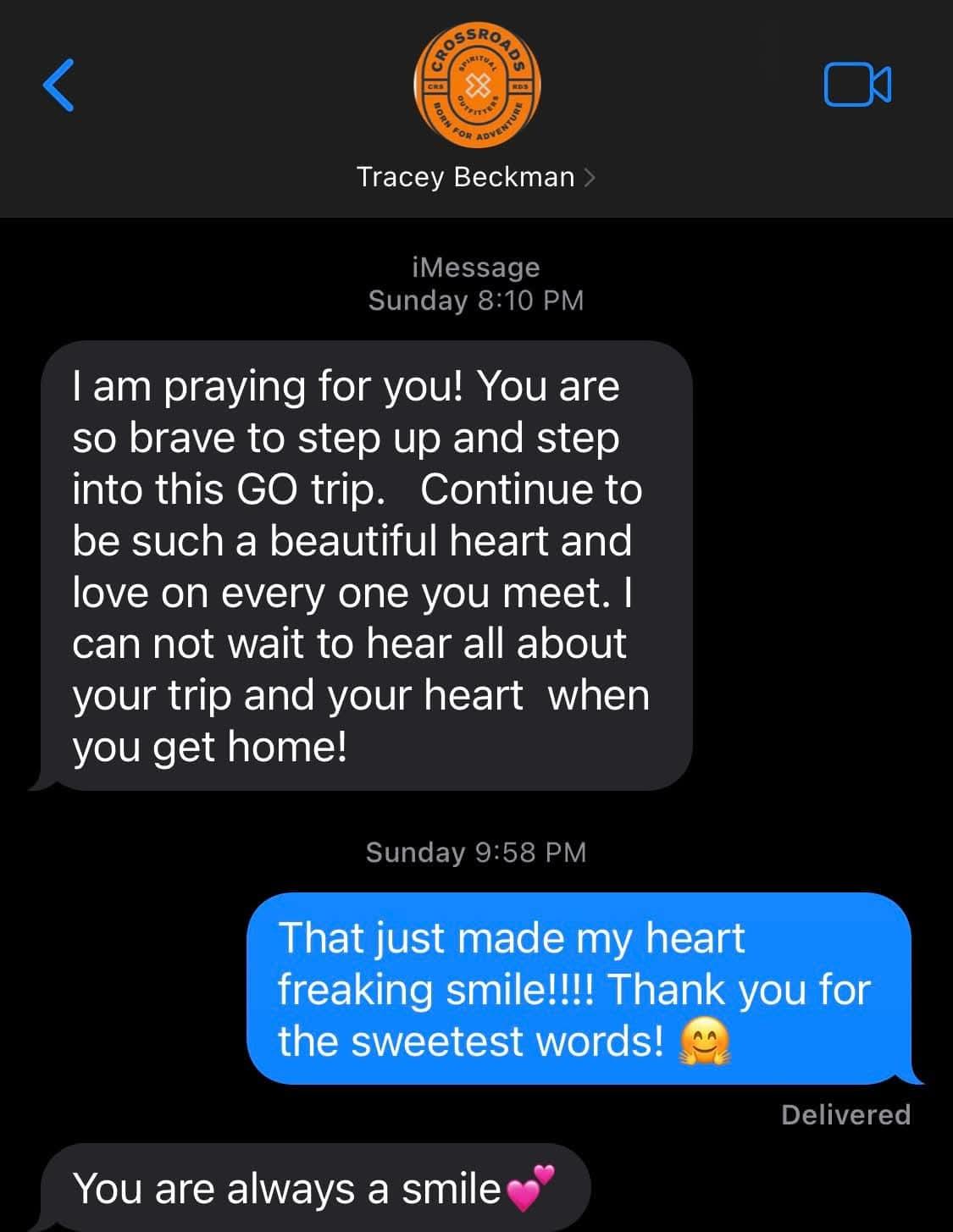 A screenshot of a message