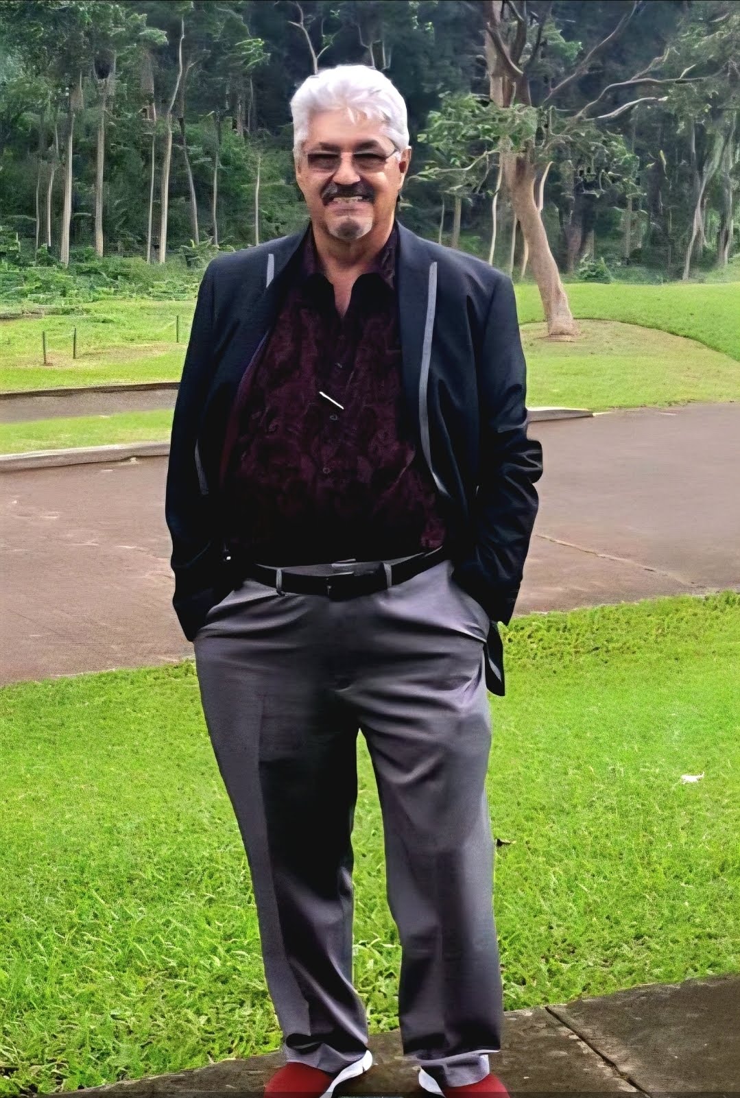 A man standing in a park