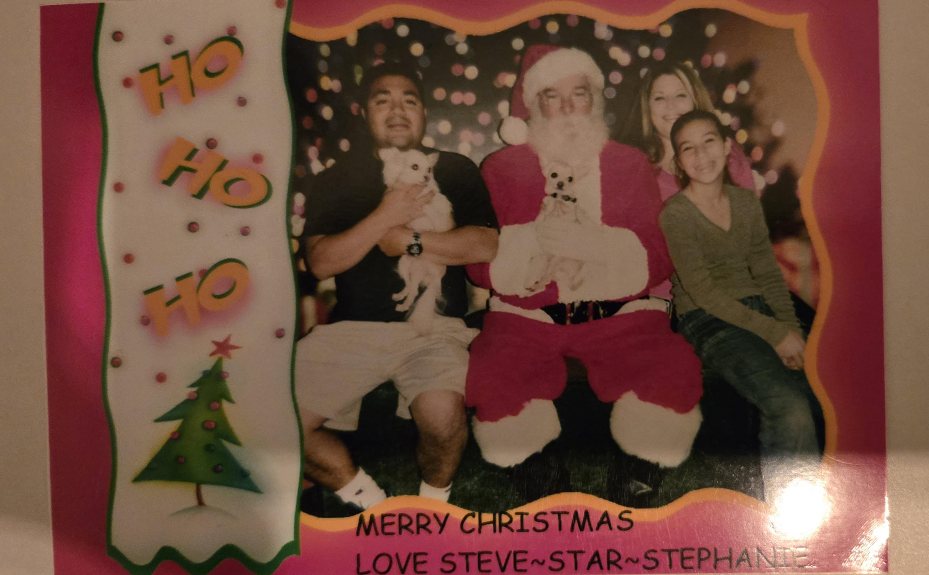 A group of people in santa clothing