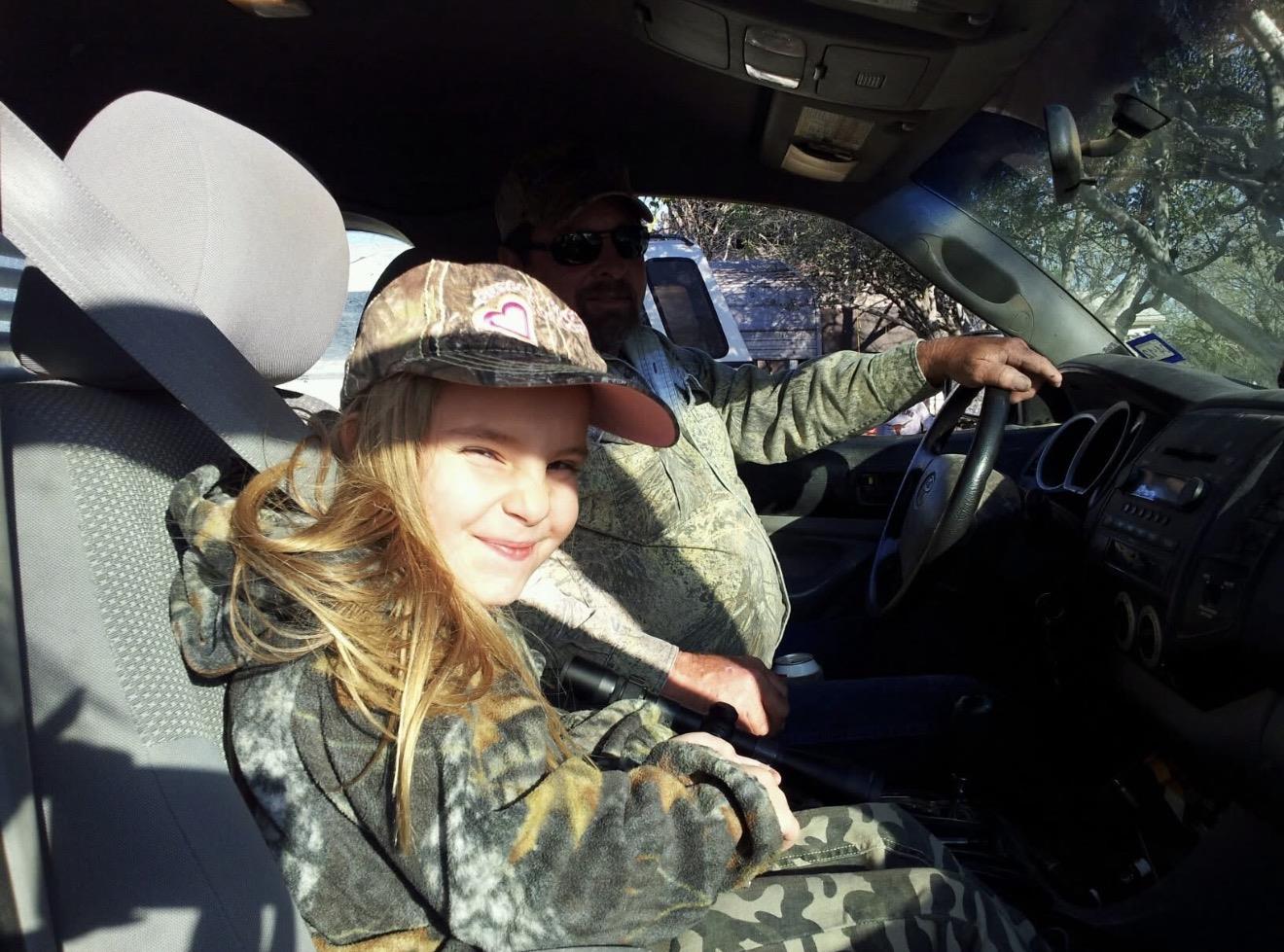 A girl in a car