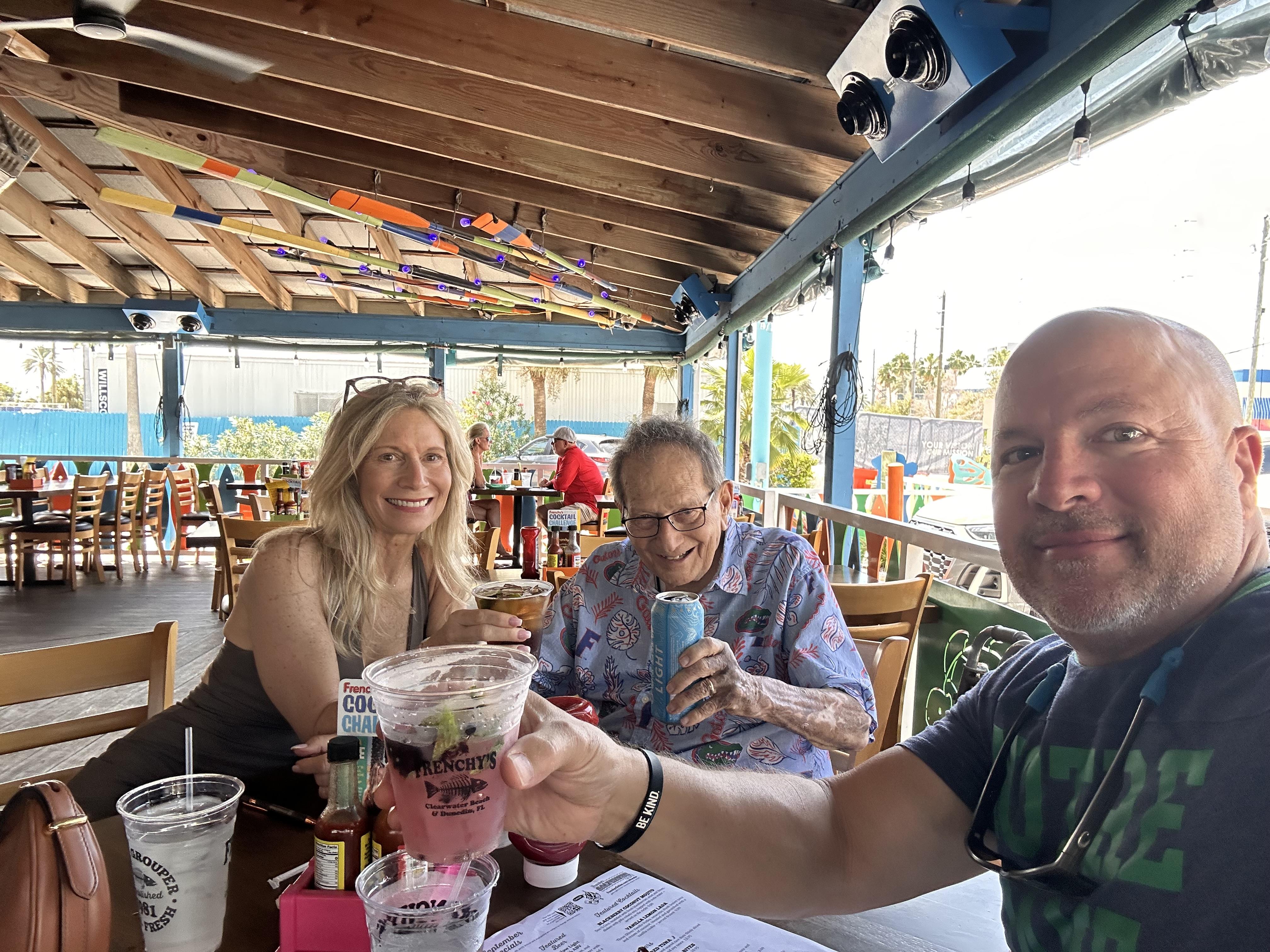 A group of people sitting at a table