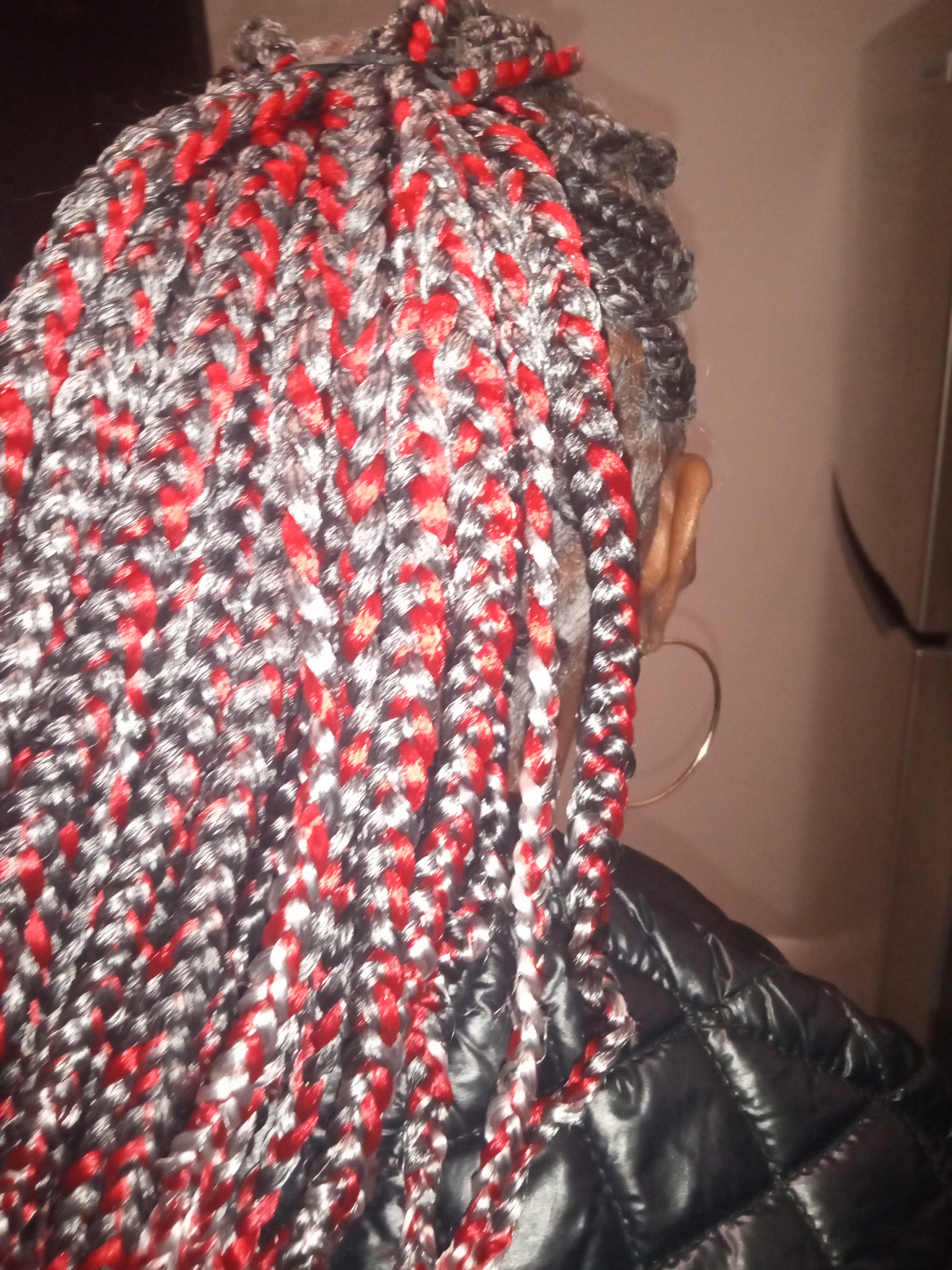 A woman with braids on her hair