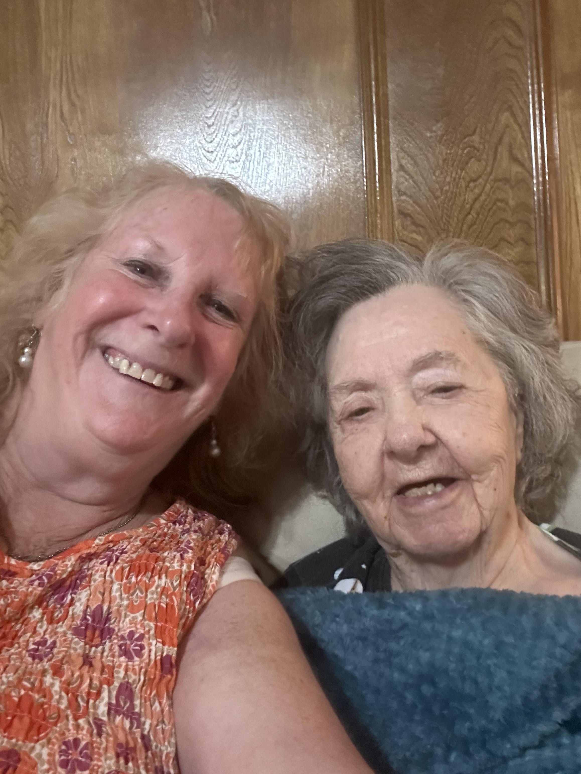 Two women taking a selfie
