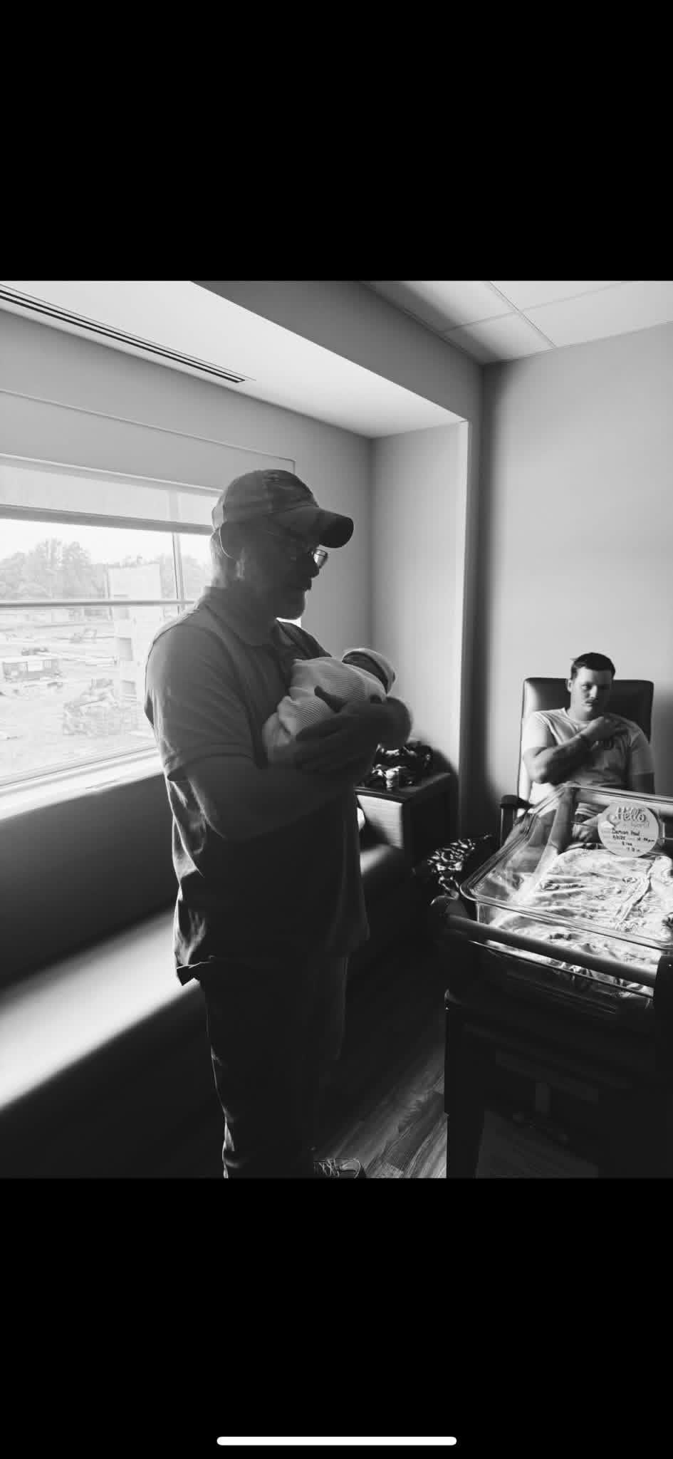 A man holding a baby