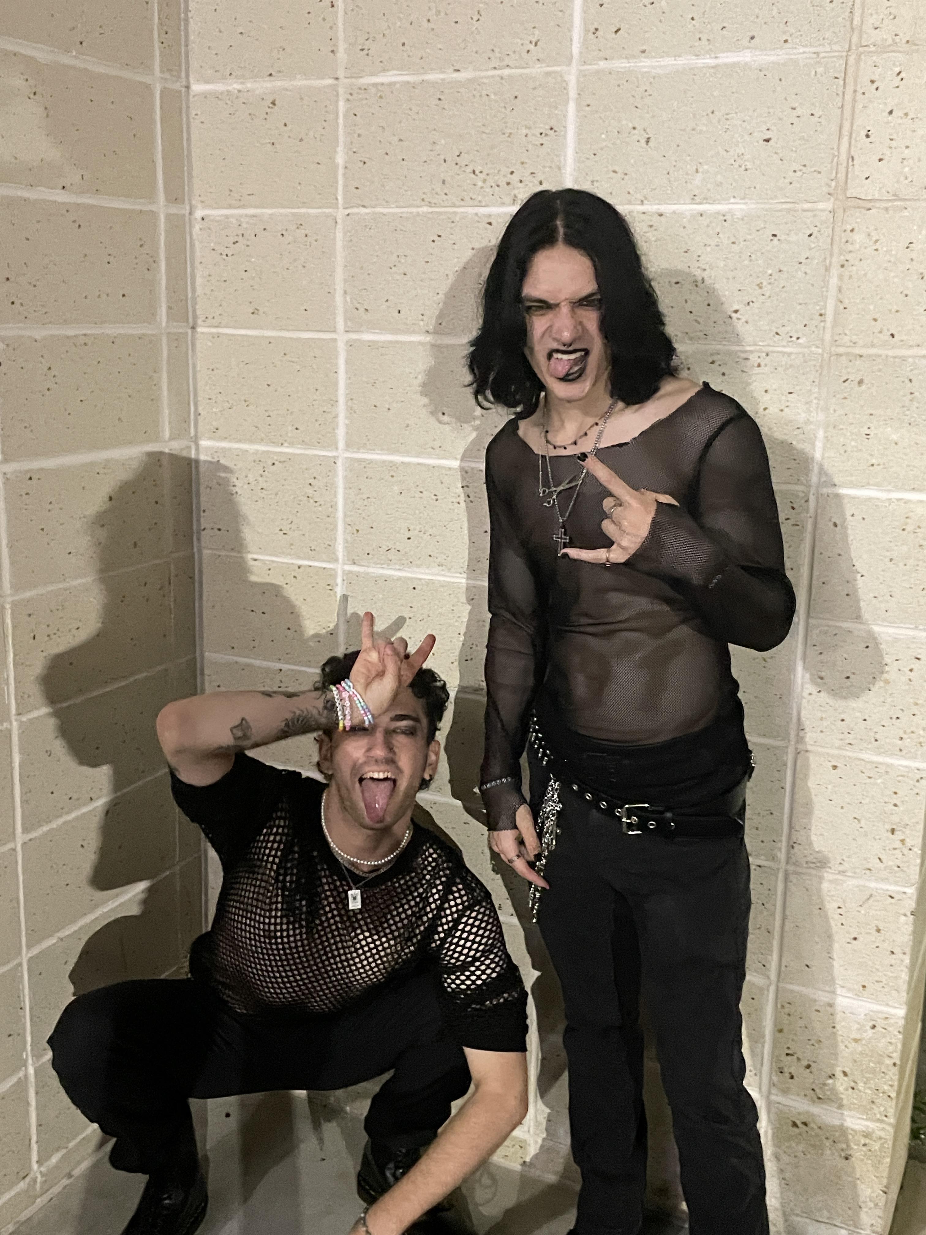 Two men posing for a picture