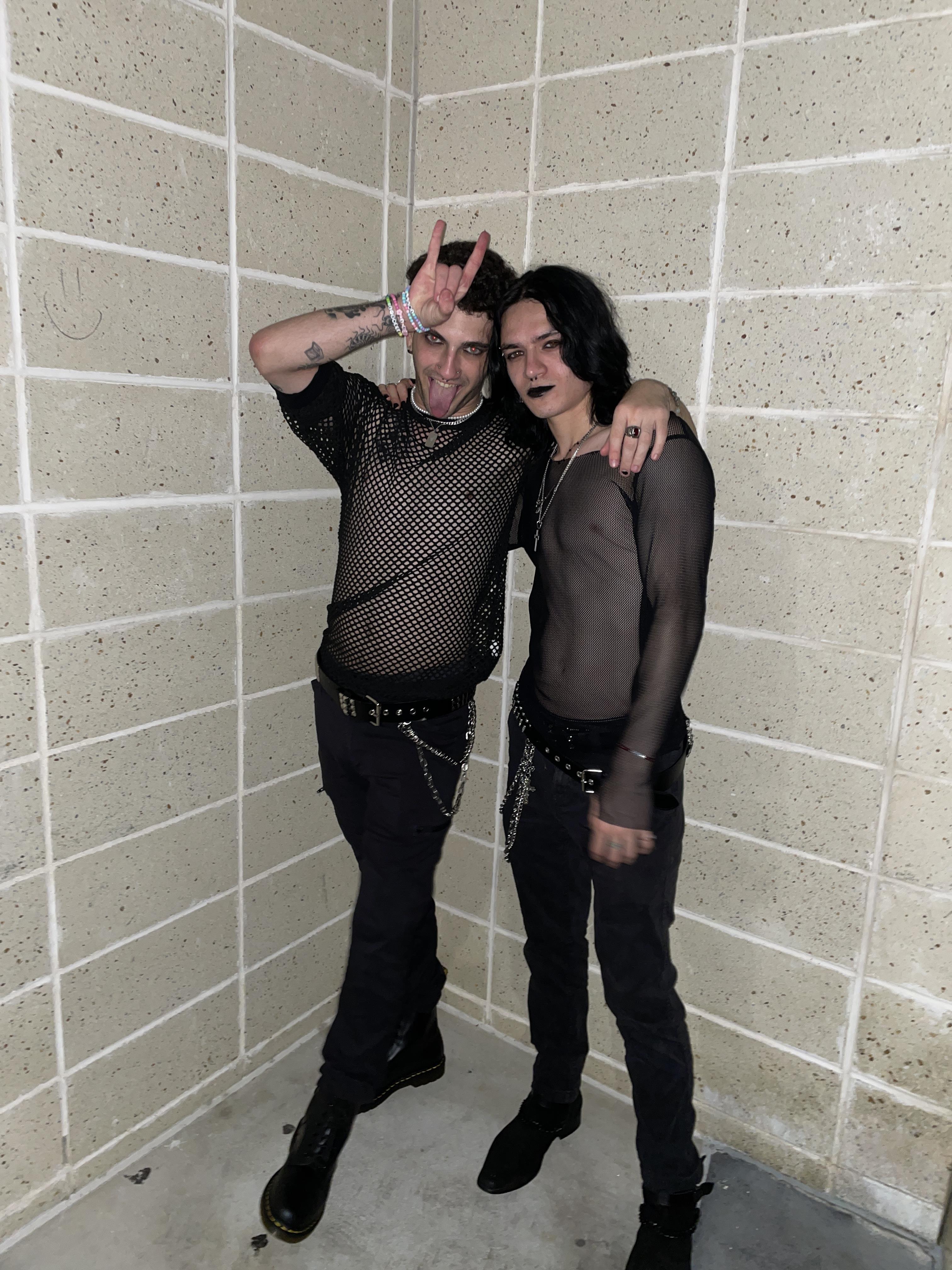 Two people posing for the camera