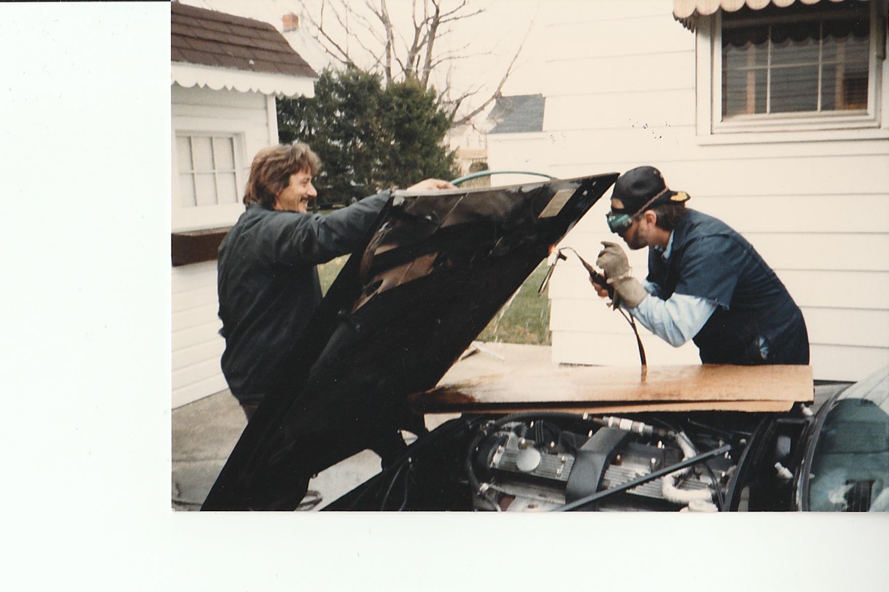 A man working on a car