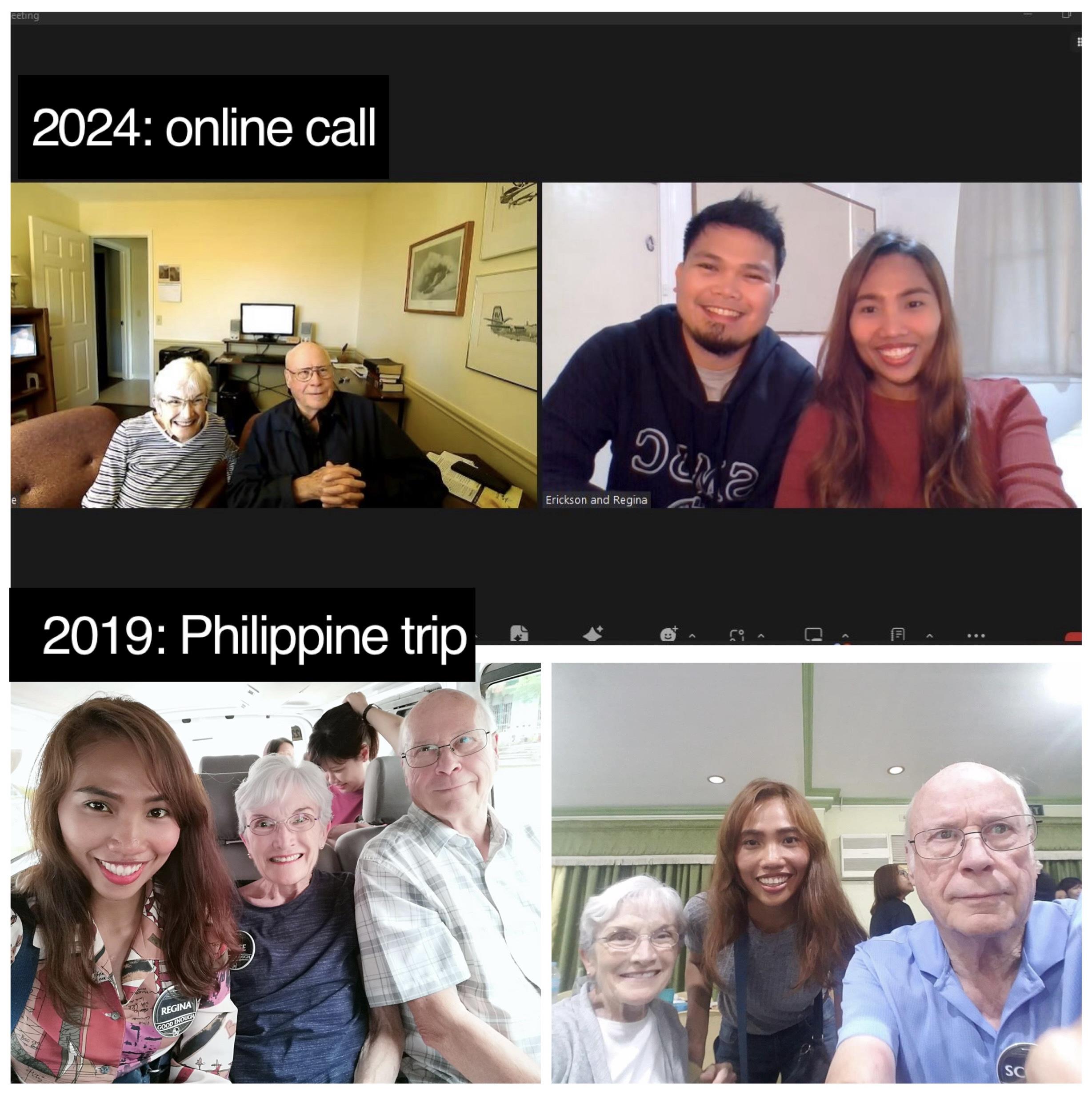 A collage of people taking a selfie