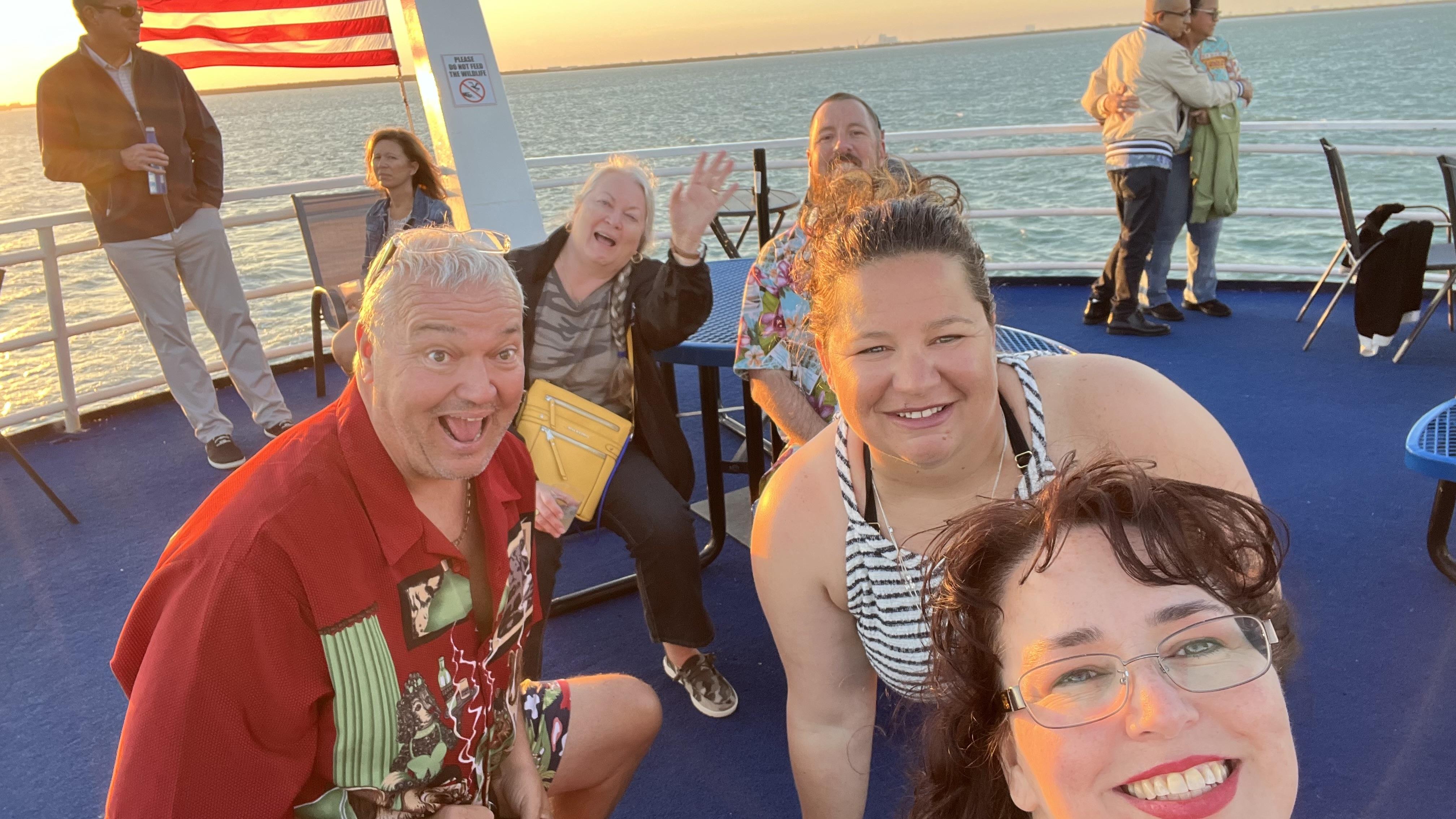 A group of people on a boat
