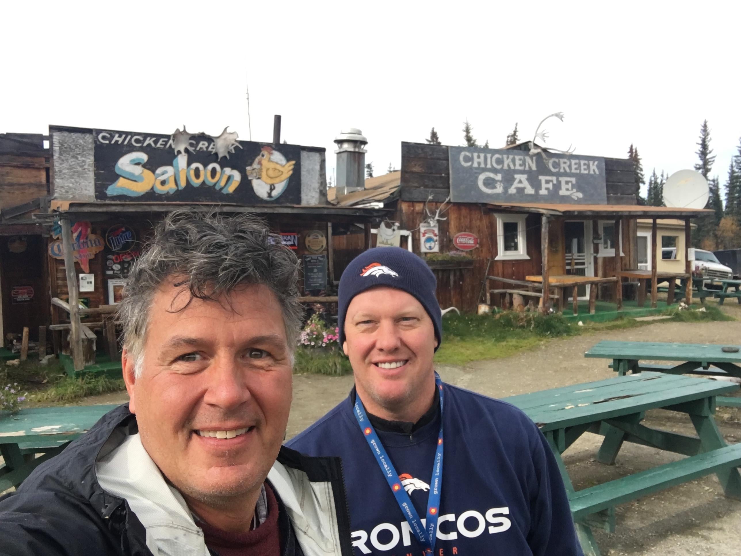 Two men taking a selfie