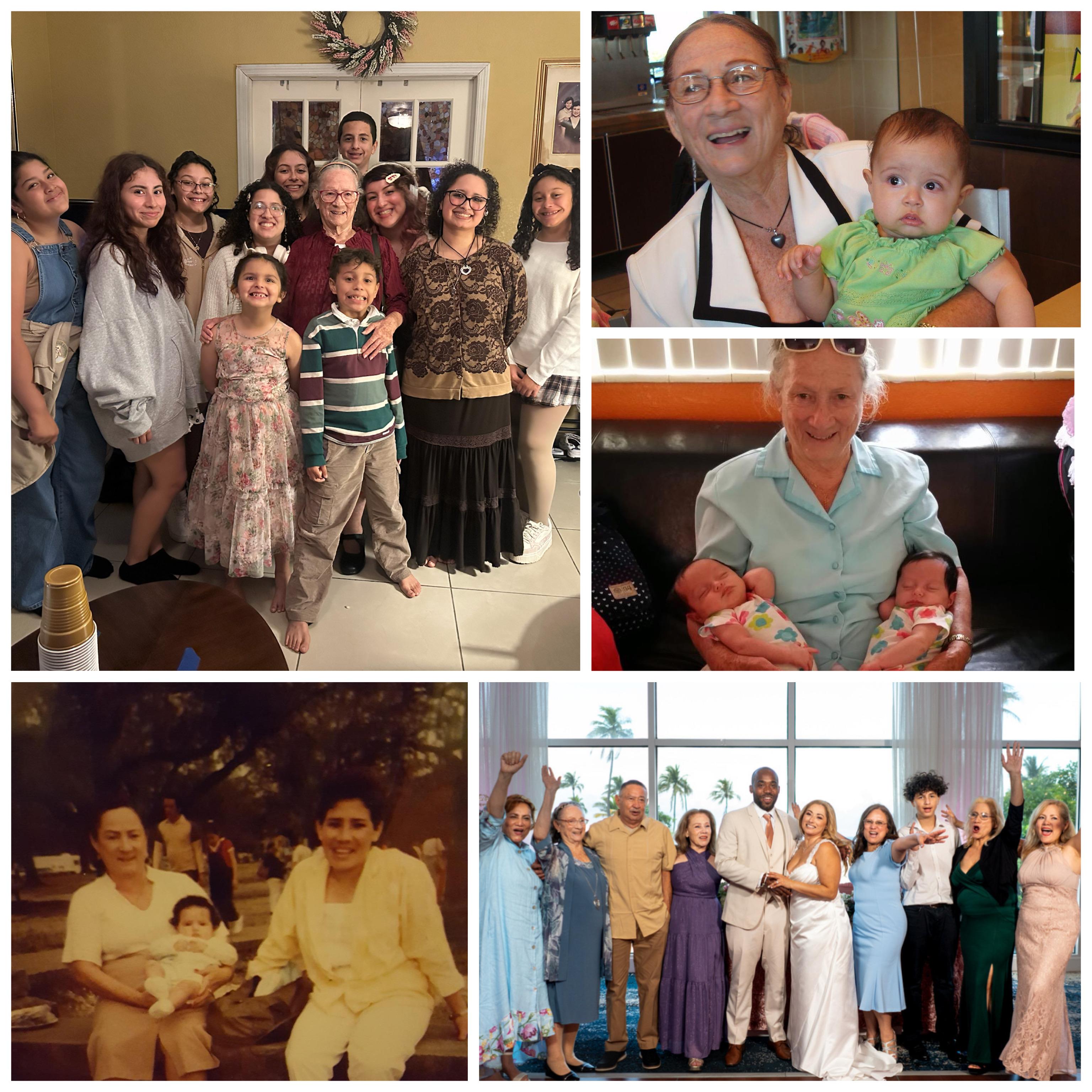 A collage of a group of people