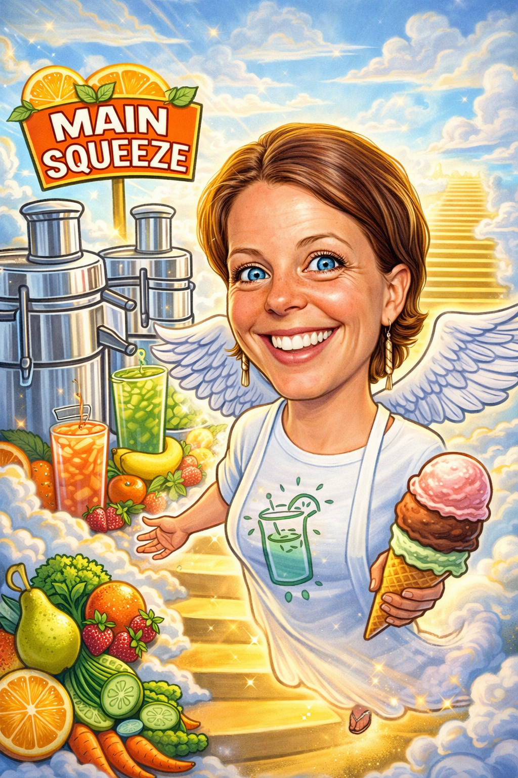A woman holding an ice cream cone