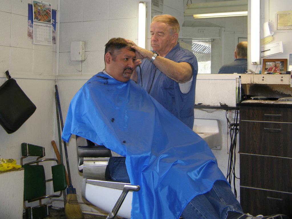 A man getting a haircut
