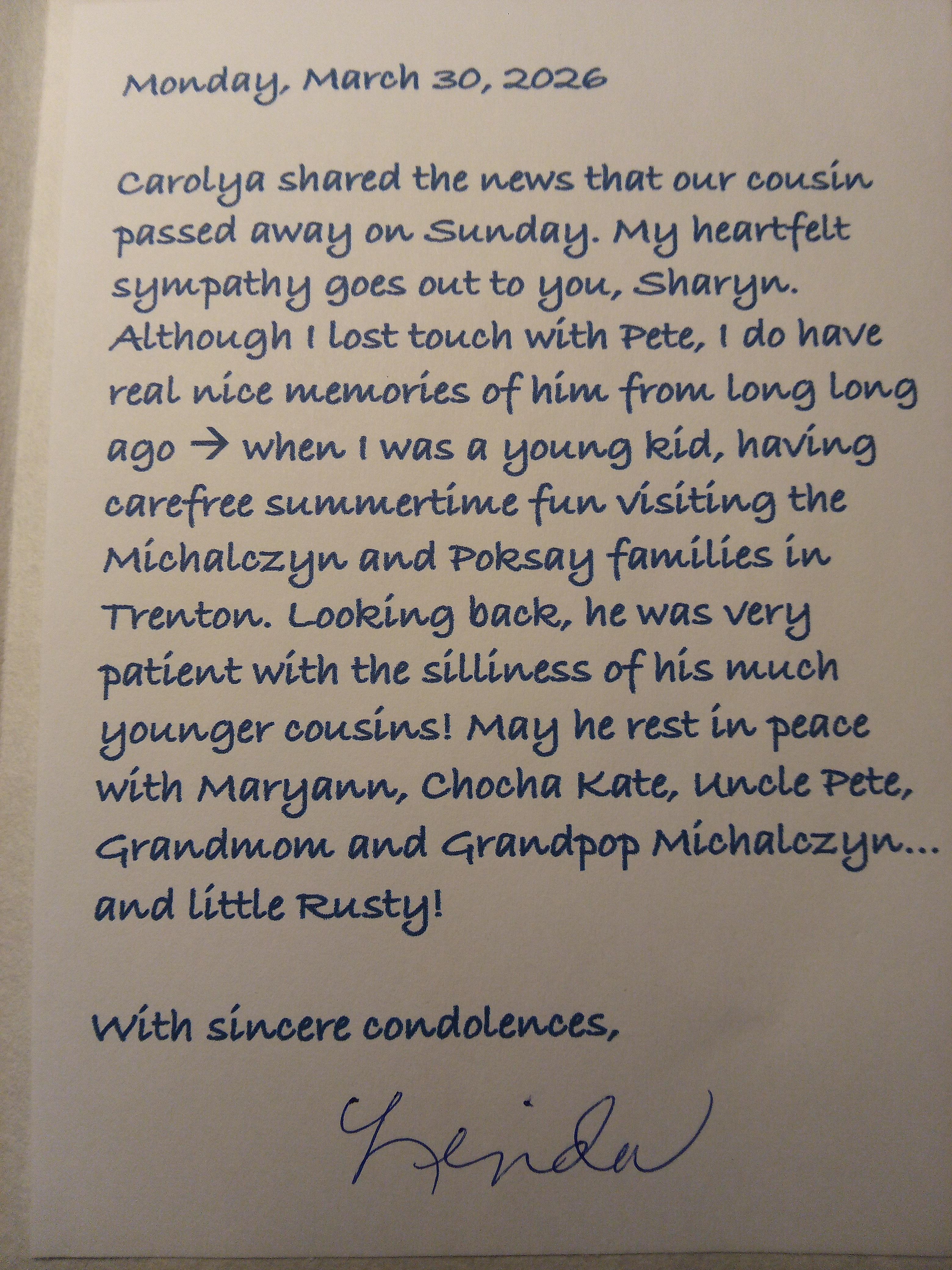 A close-up of a letter