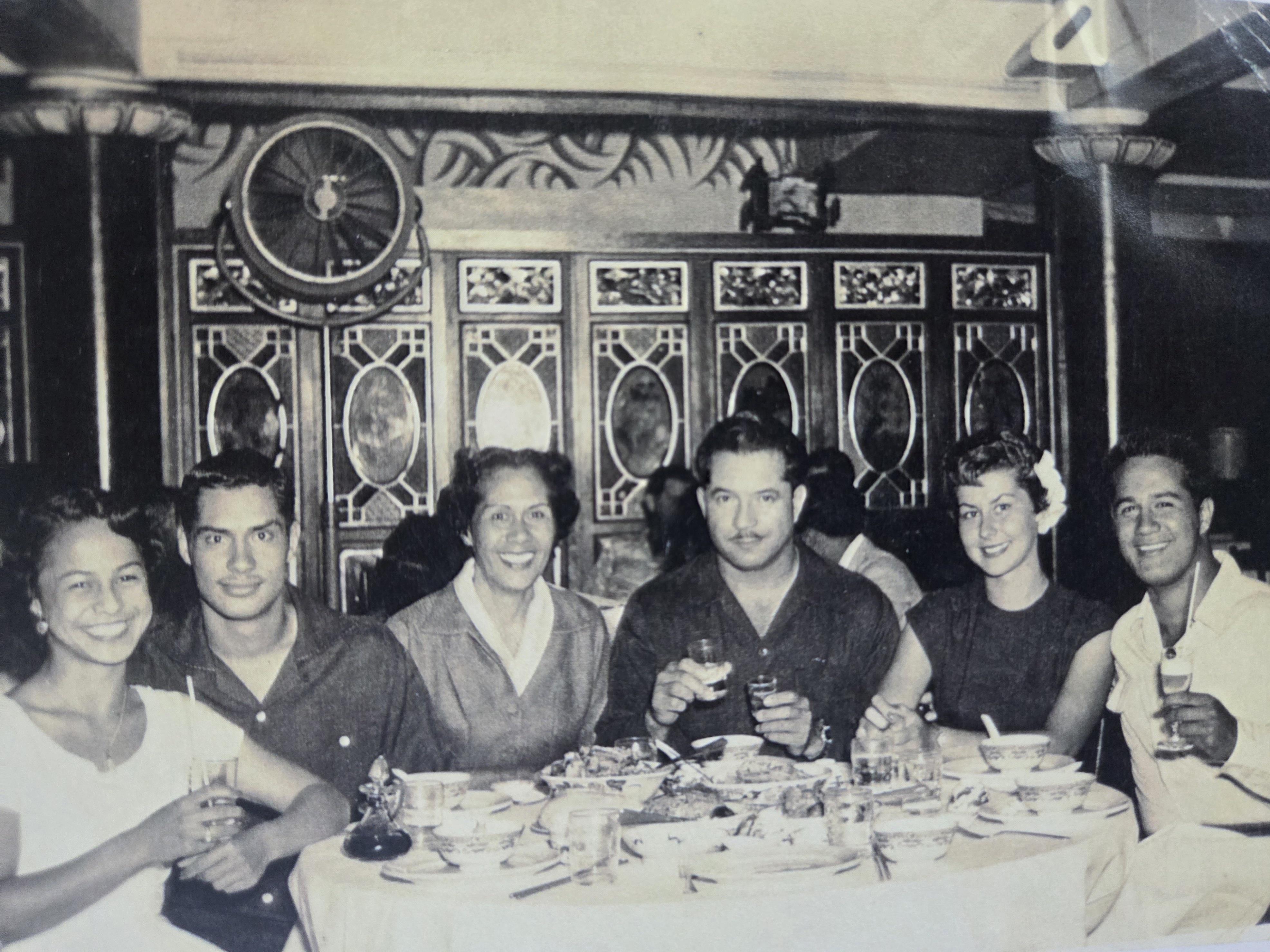 A group of people sitting at a table
