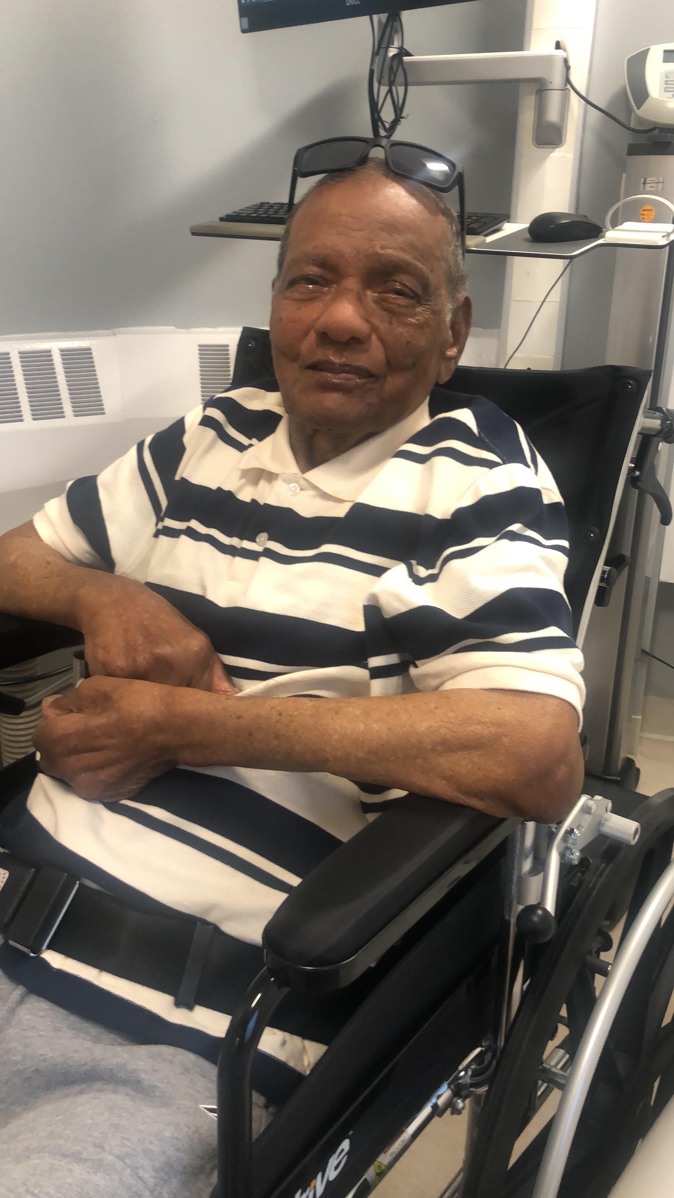 A man in a wheelchair