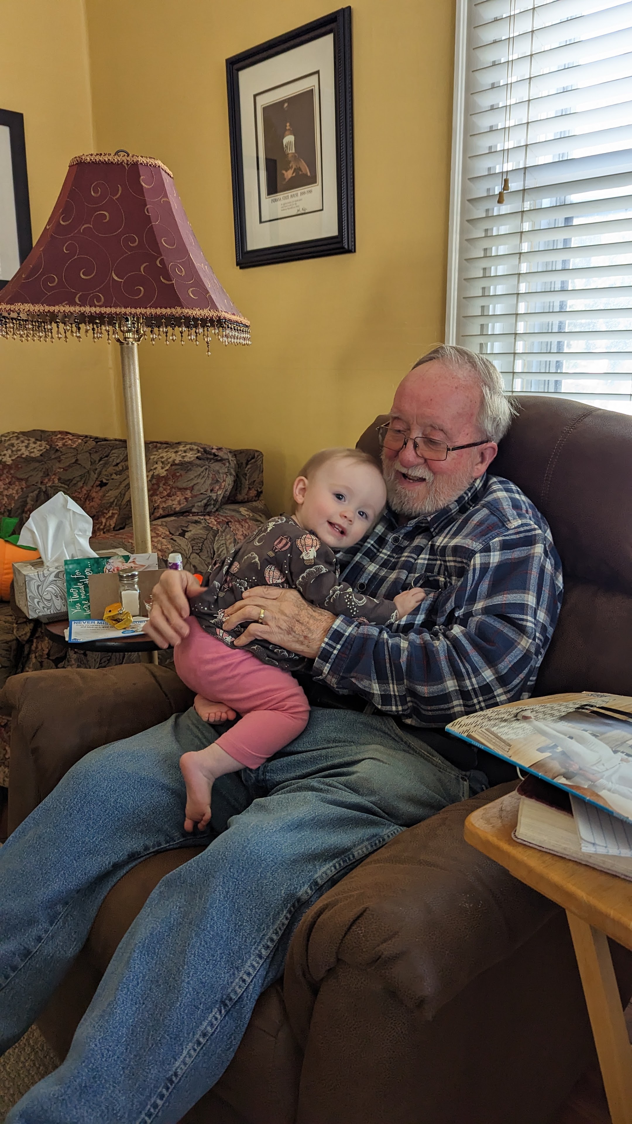 A man holding a baby