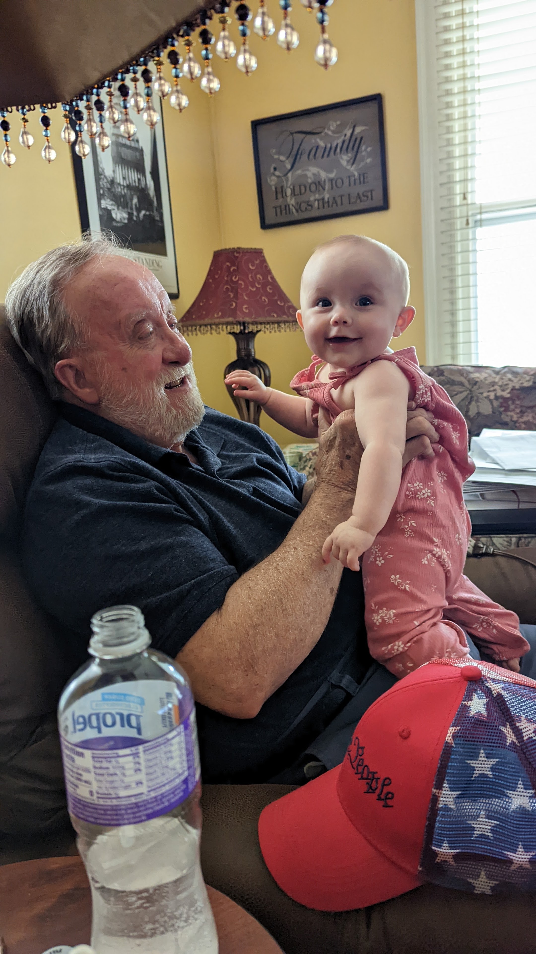 A man holding a baby